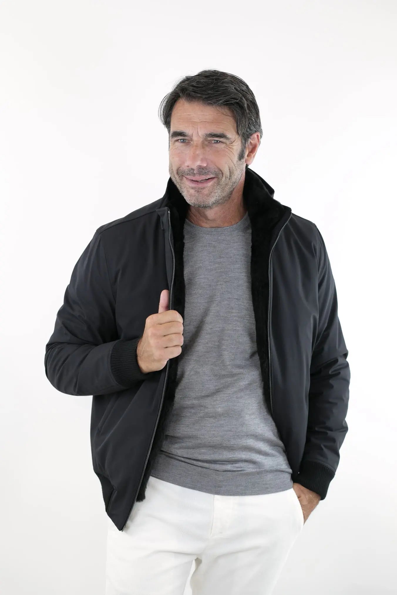 Giubbino Impermeabile Nero Corpetto Castorino - Guarino Store