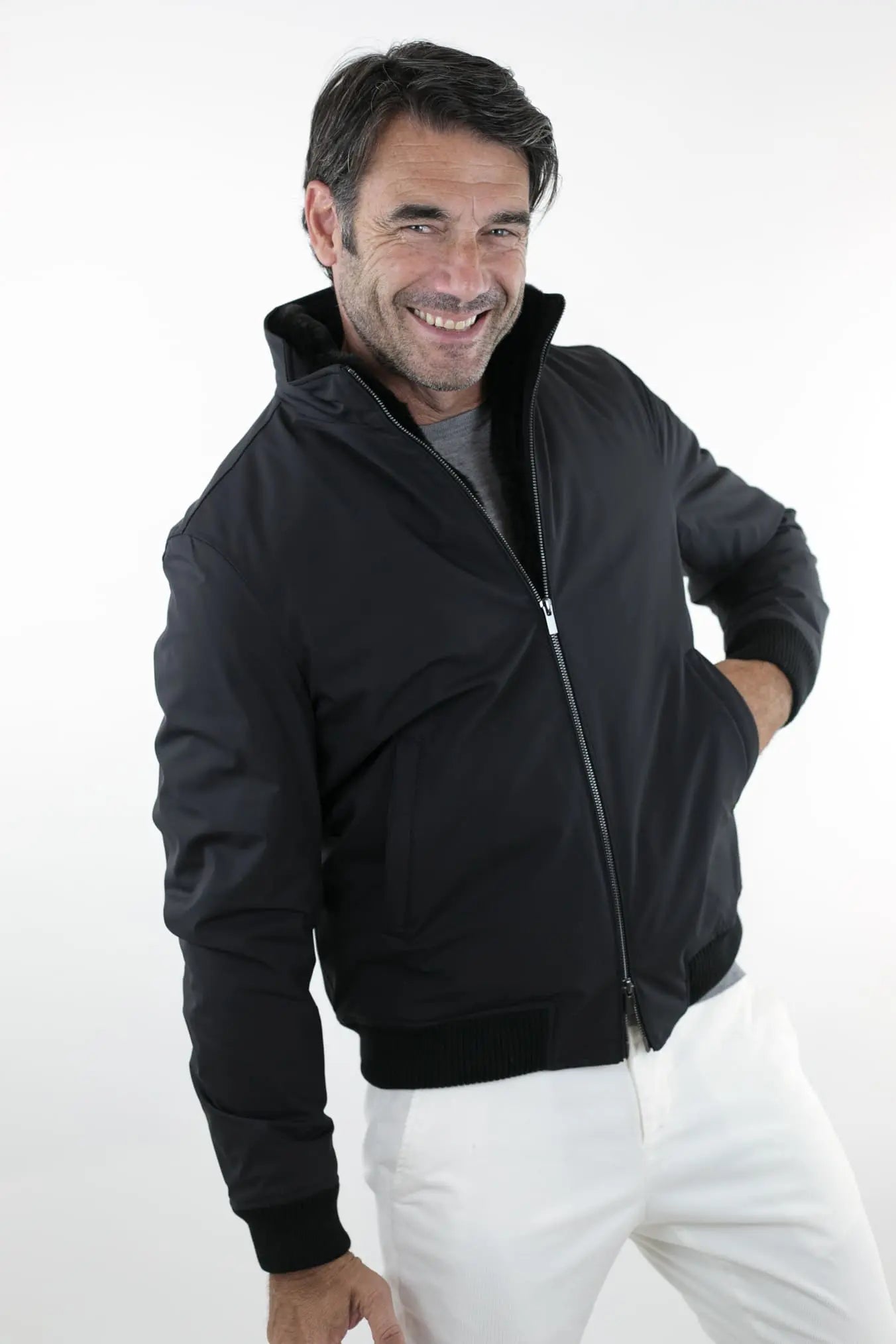 Giubbino Impermeabile Nero Corpetto Castorino - Guarino Store