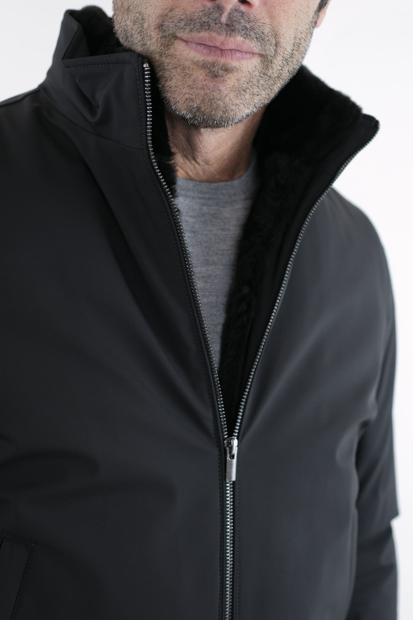 Giubbino Impermeabile Nero Corpetto Castorino - Guarino Store