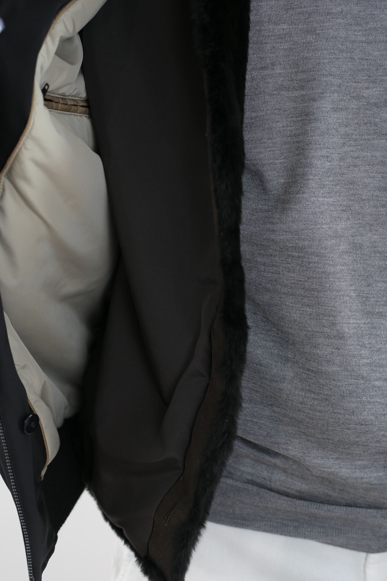 Giubbino Impermeabile Nero Corpetto Castorino - Guarino Store