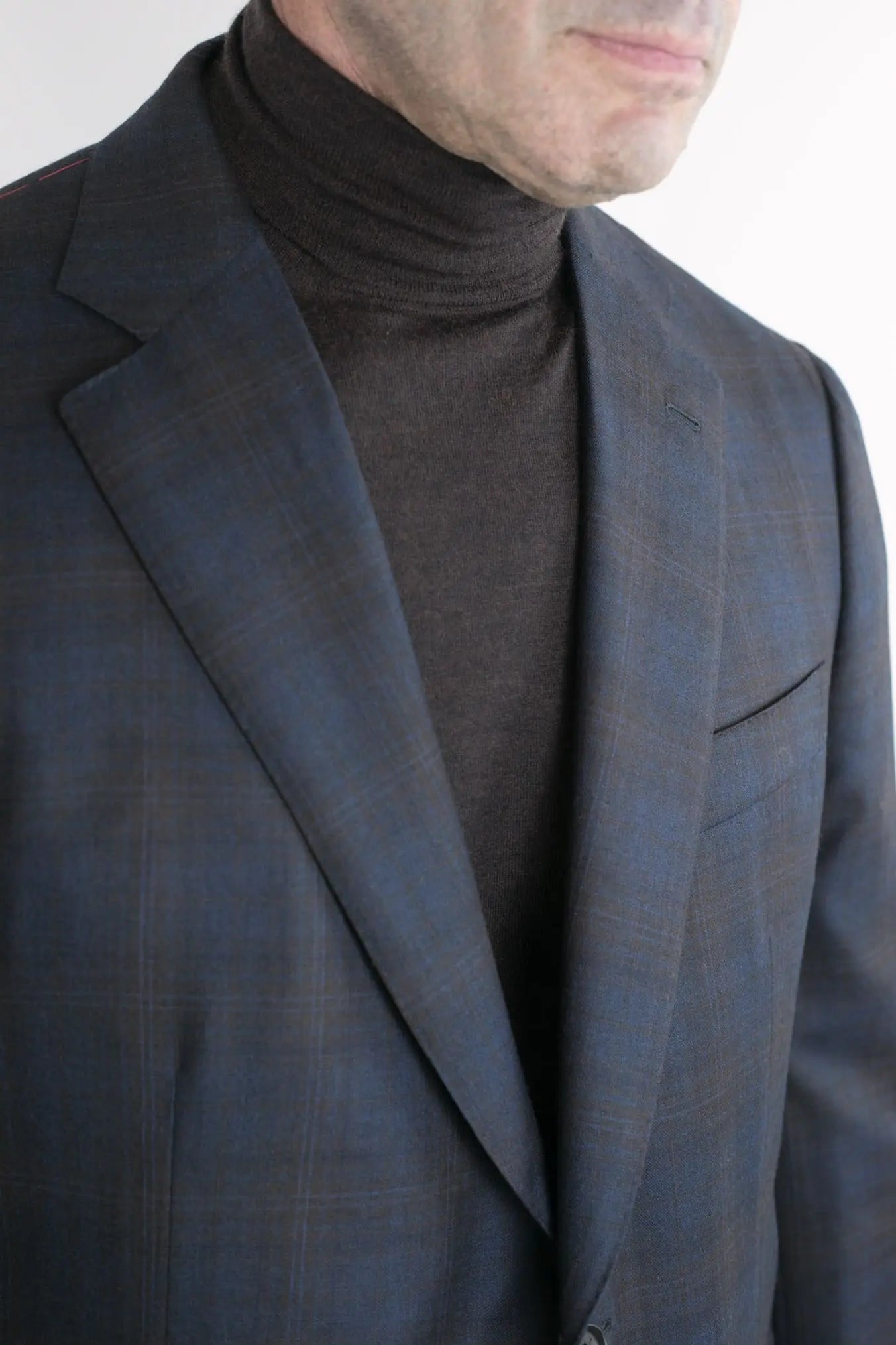 ISAIA Giacca Check Blu e Marrone