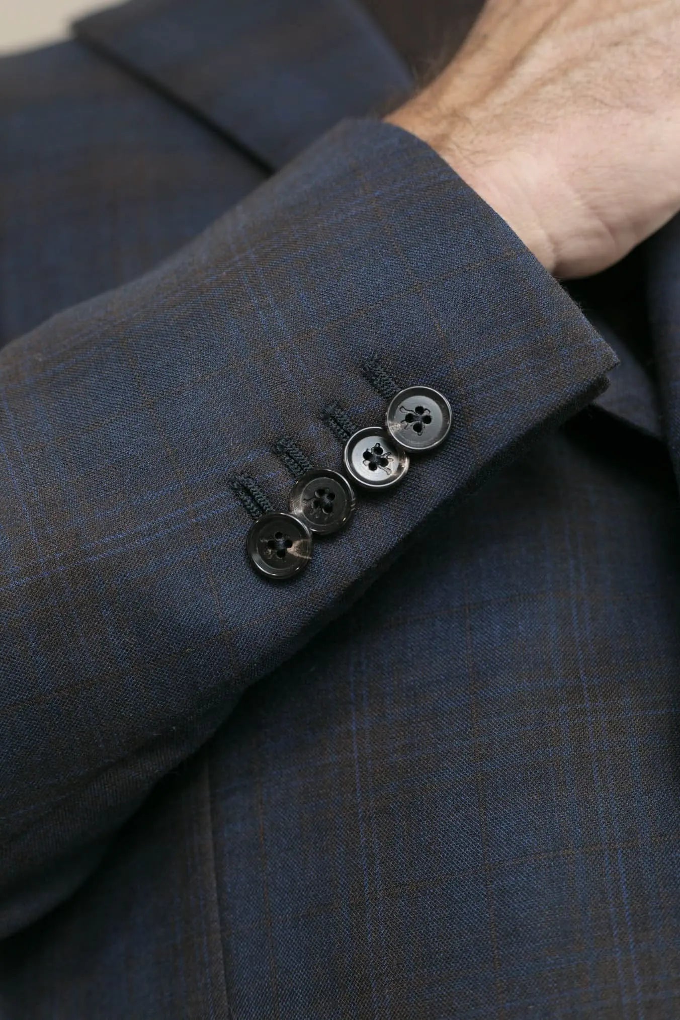 ISAIA Giacca Check Blu e Marrone