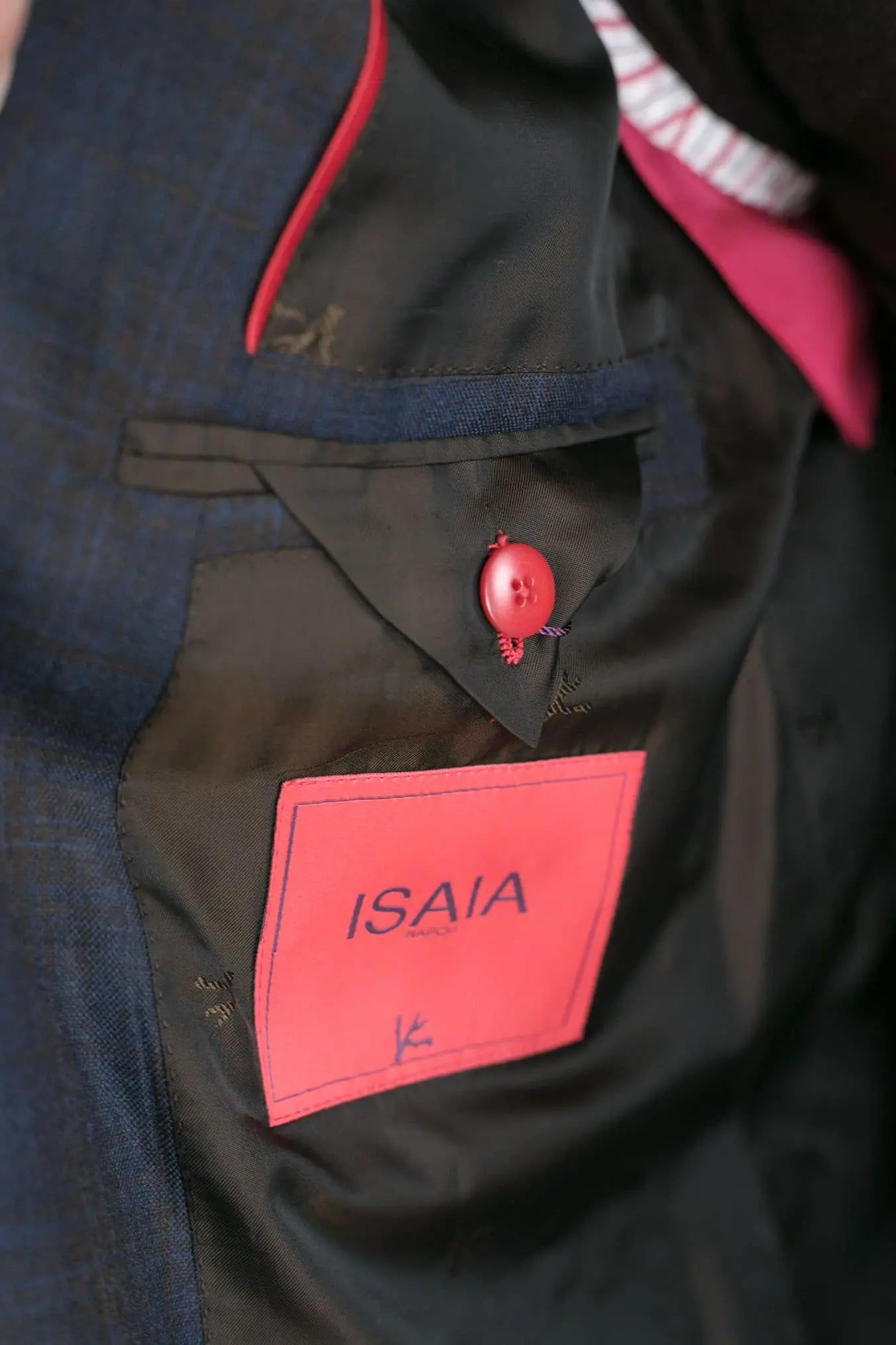 ISAIA Giacca Check Blu e Marrone