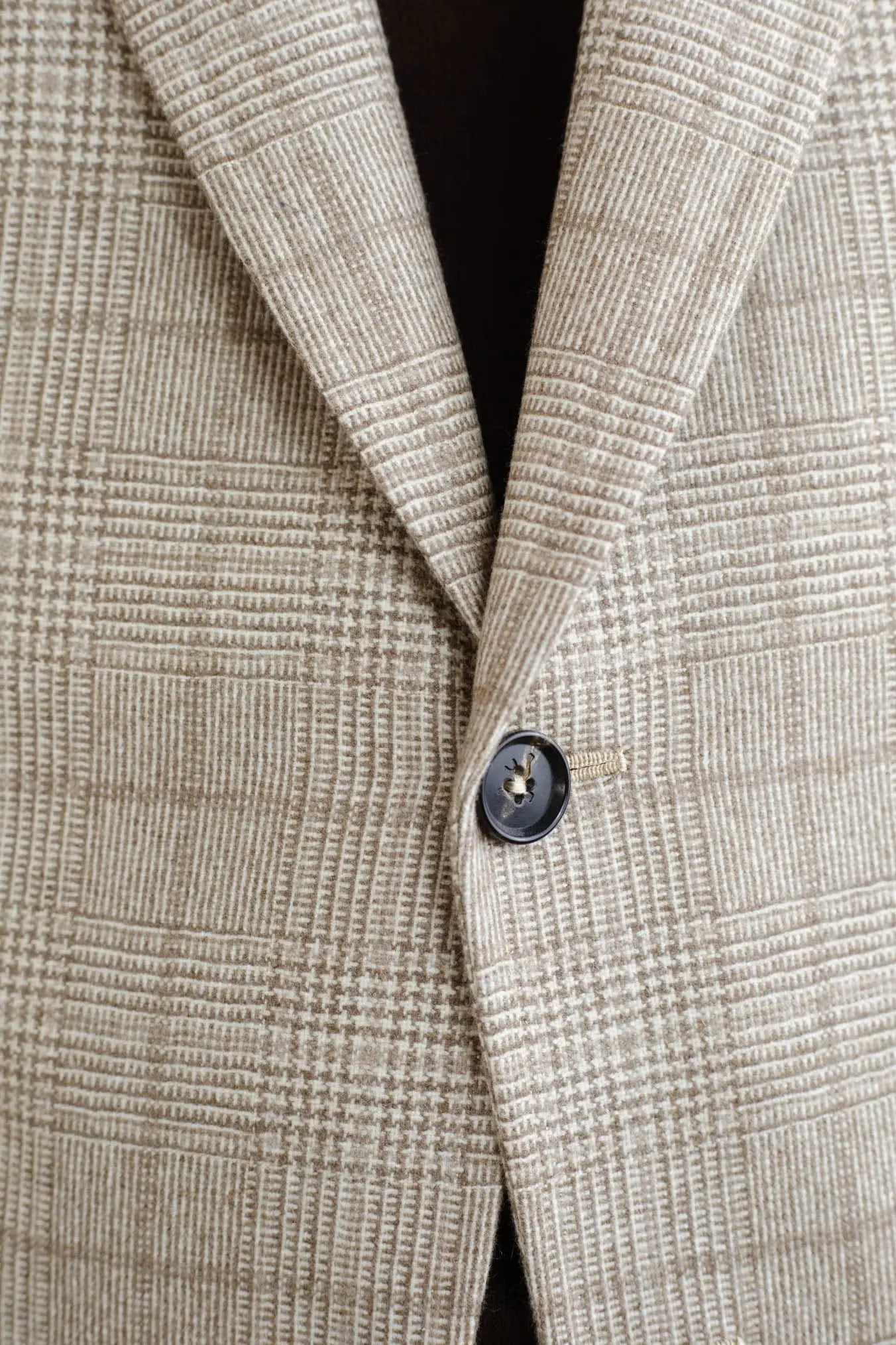 Giacca Principe di Galles Cashmere Beige - Guarino Store