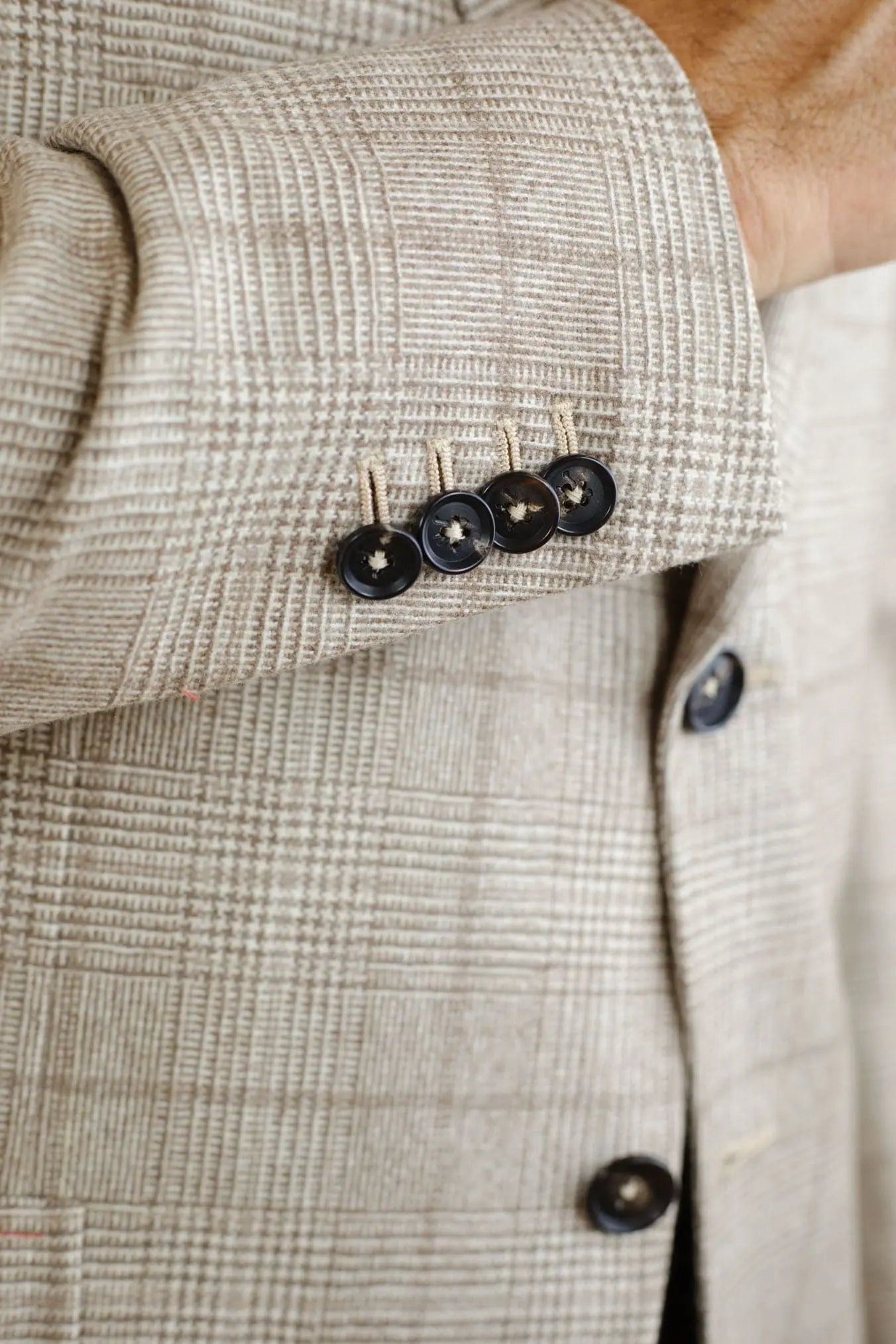 Giacca Principe di Galles Cashmere Beige - Guarino Store