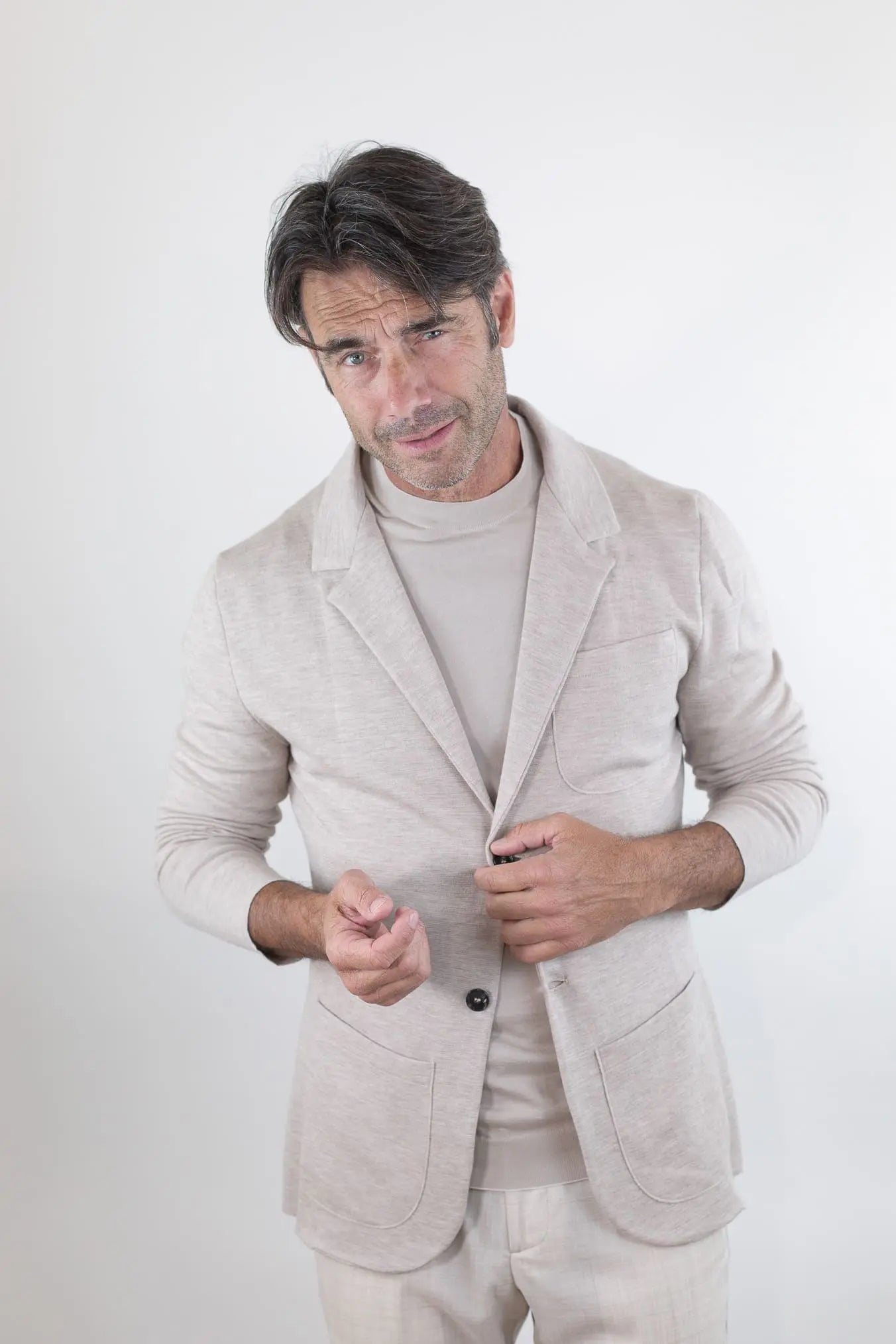Giacca Maglia Jersey Lana Seta Cashmere - Guarino Store