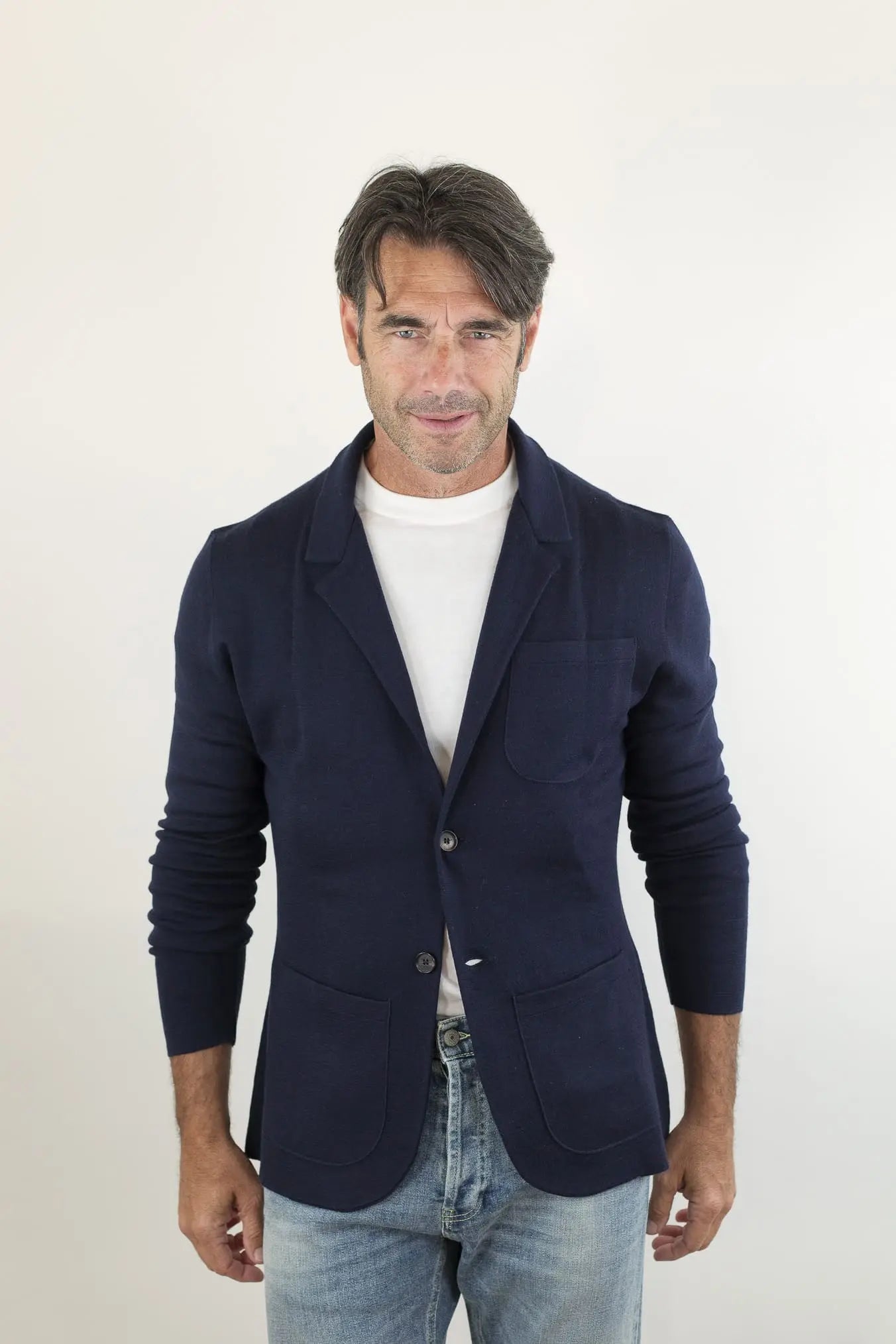 Giacca Maglia Jersey Lana Seta Cashmere - Guarino Store