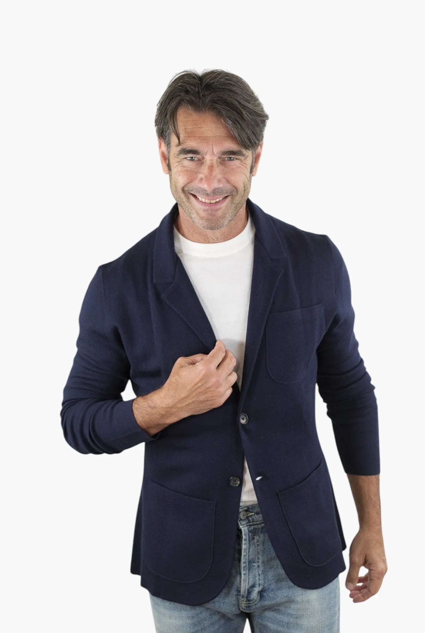 Giacca Maglia Jersey Lana Seta Cashmere - Guarino Store