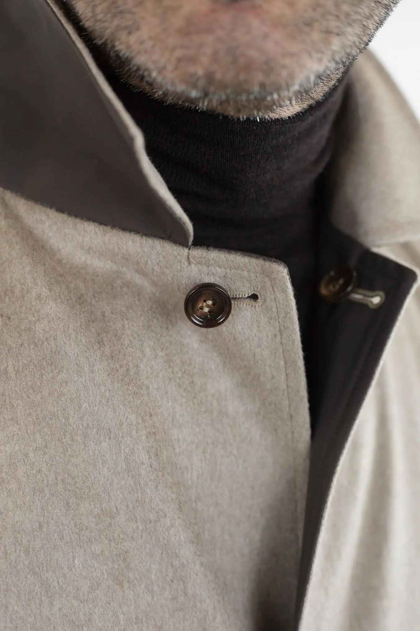 Cappotto Reversibile Cashmere e Nylon Beige/Testa di Moro - Guarino Store
