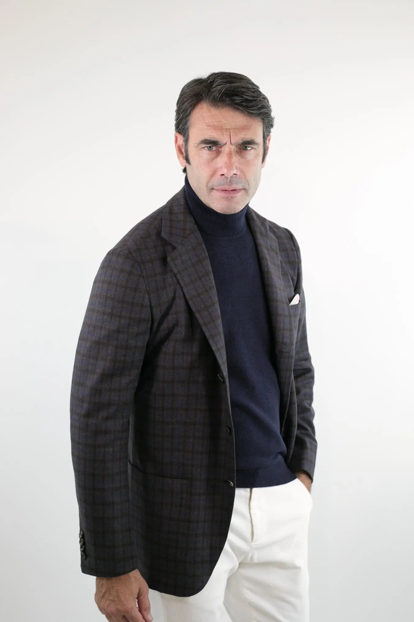 Giacca Check Testa di Moro e Blu - Guarino Store