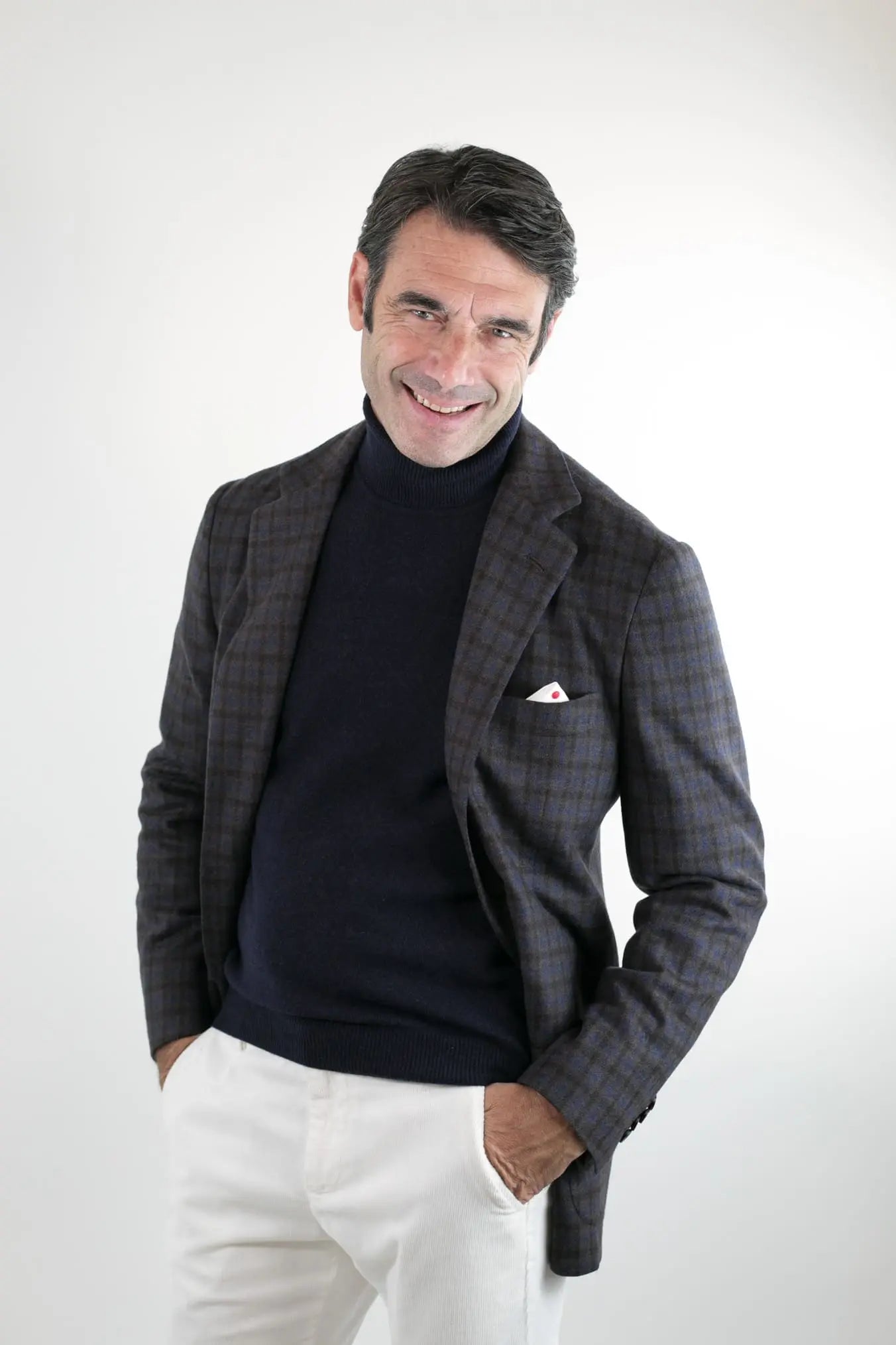 Giacca Check Testa di Moro e Blu - Guarino Store
