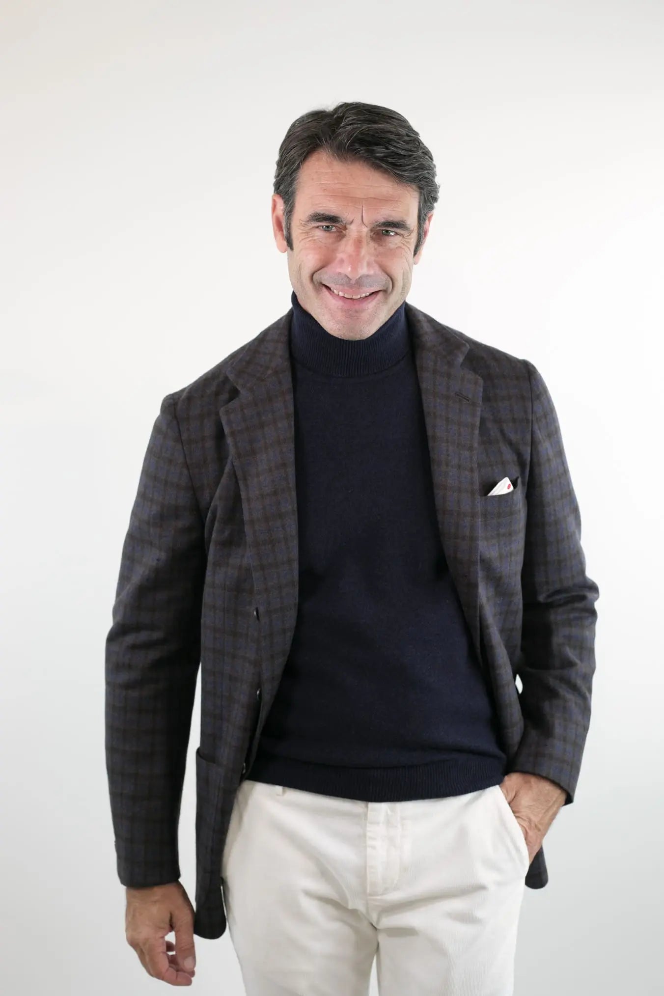Giacca Check Testa di Moro e Blu - Guarino Store