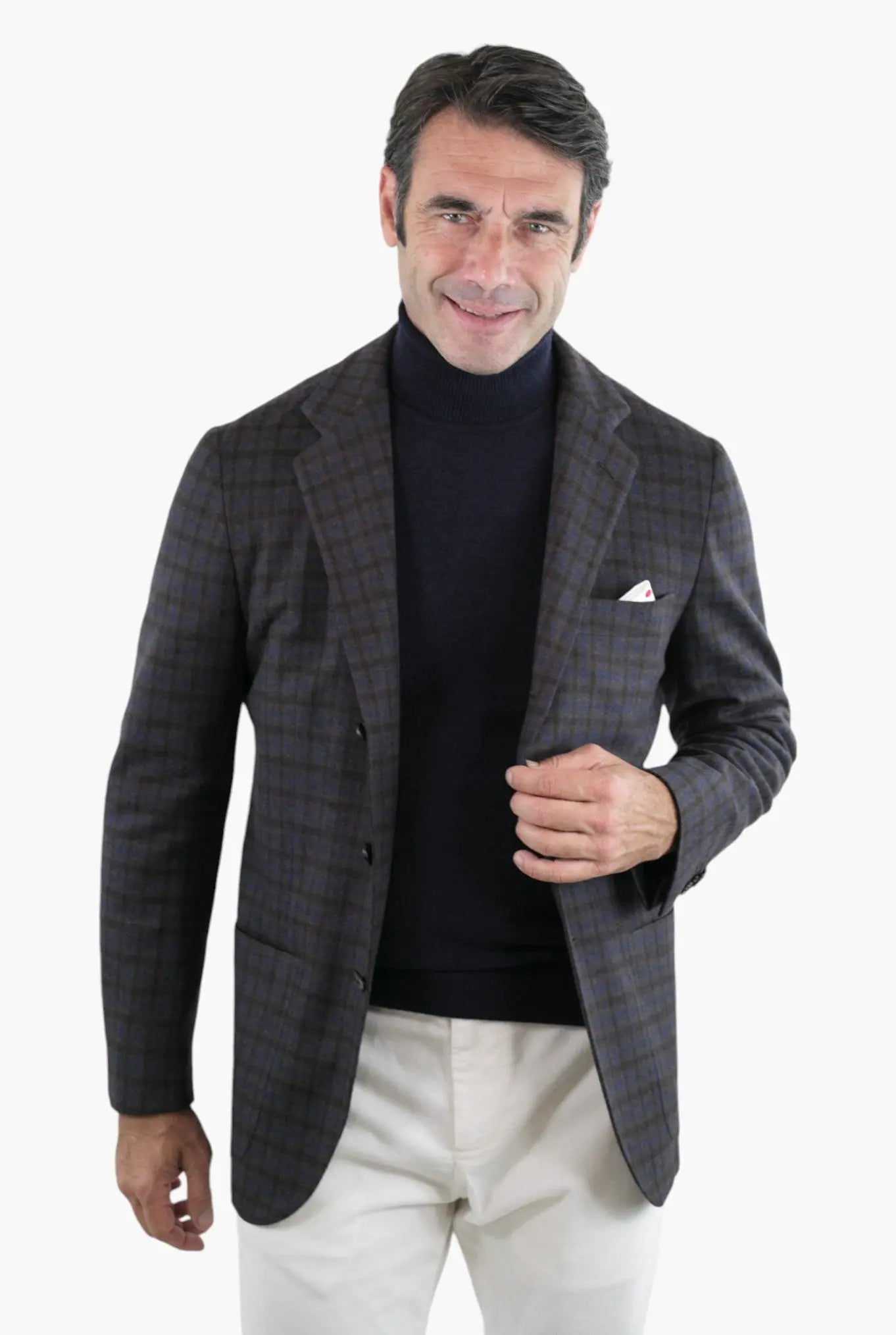 Giacca Check Testa di Moro e Blu - Guarino Store