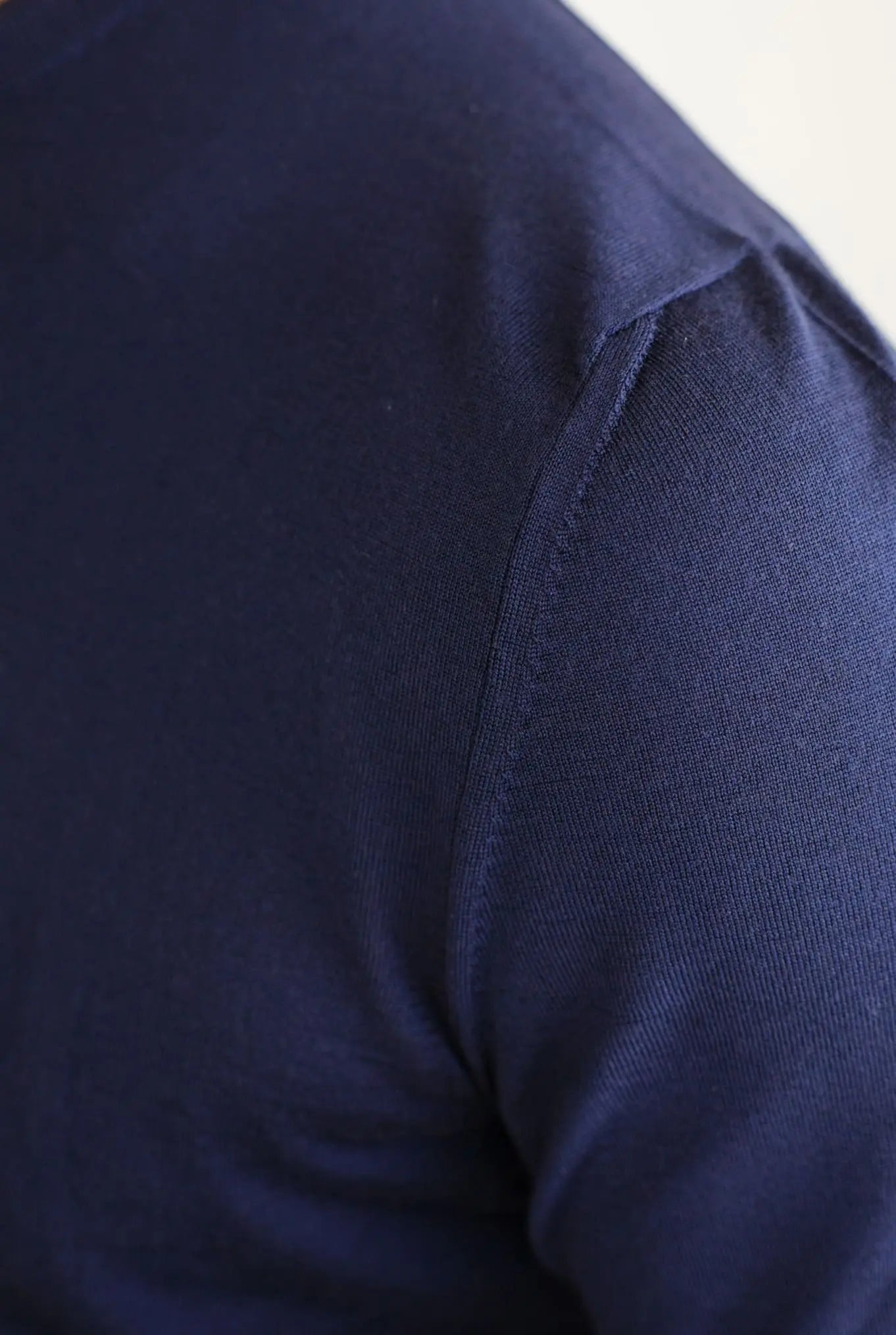 Maglia Girocollo Lana 14 micron Blu Scuro - Guarino Store