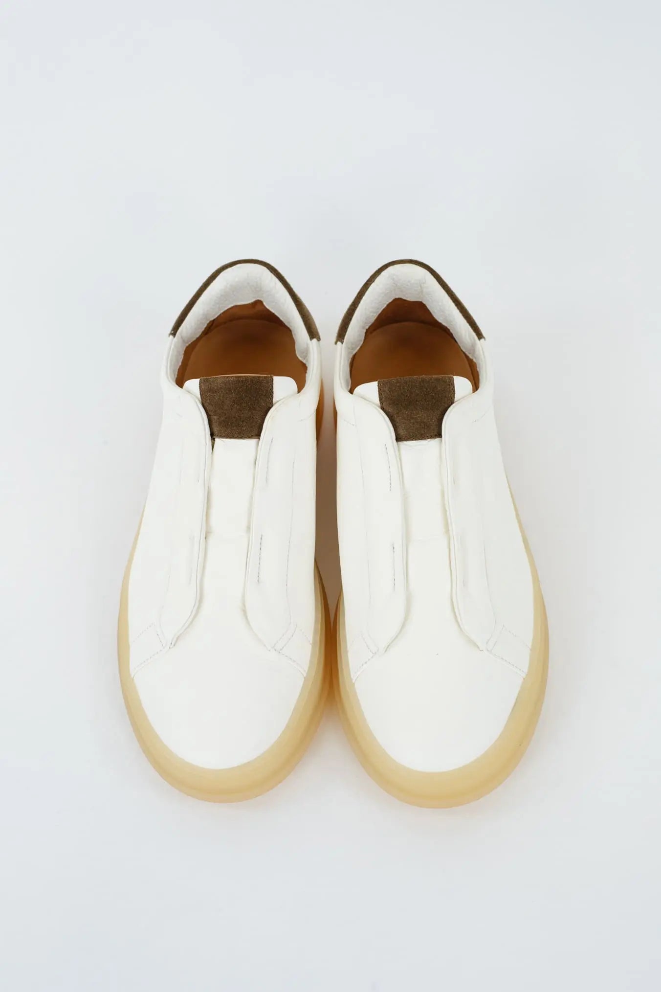 KITON Sneakers Slip-On Pelle di Cervo Bianca - Guarino Store
