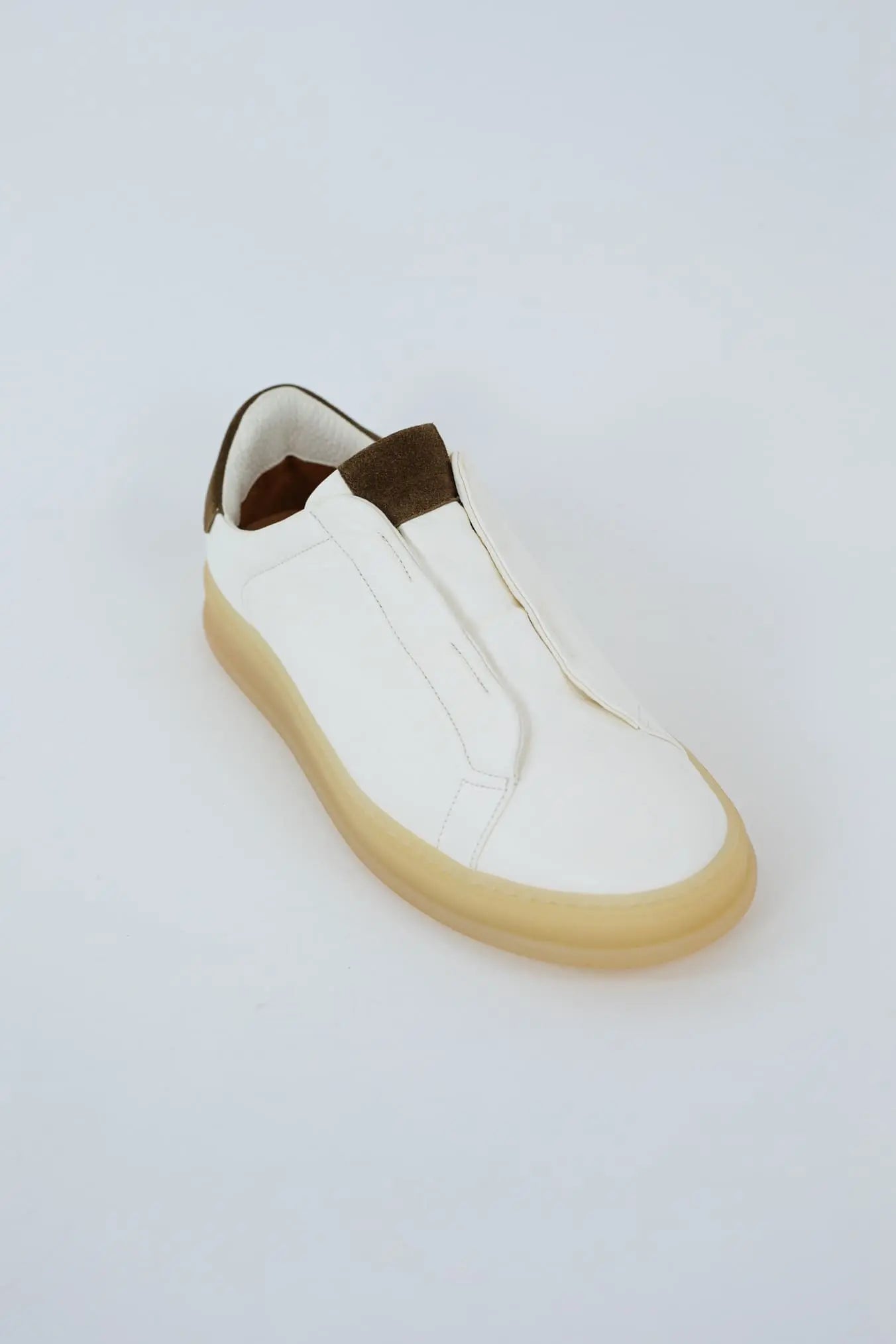 KITON Sneakers Slip-On Pelle di Cervo Bianca - Guarino Store