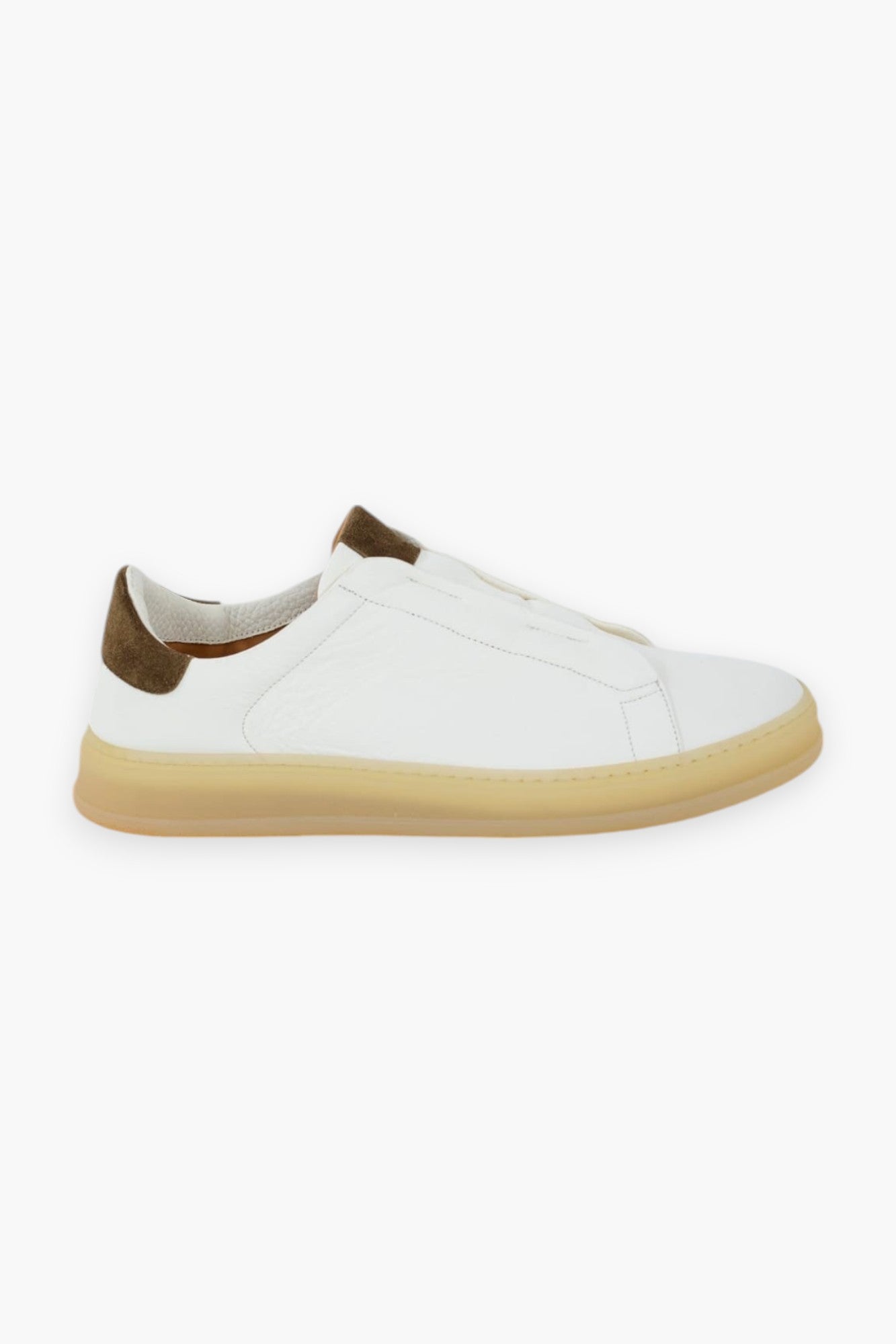 KITON Sneakers Slip-On Pelle di Cervo Bianca - Guarino Store