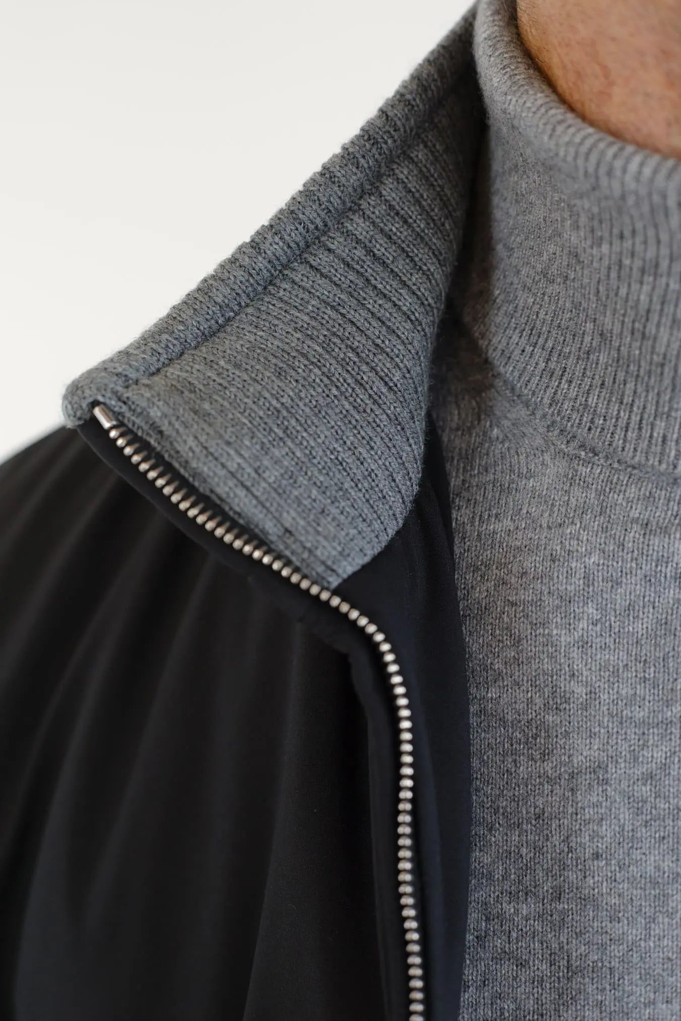 Giubbino in Nylon Airstop e Cashmere Nero - Guarino Store