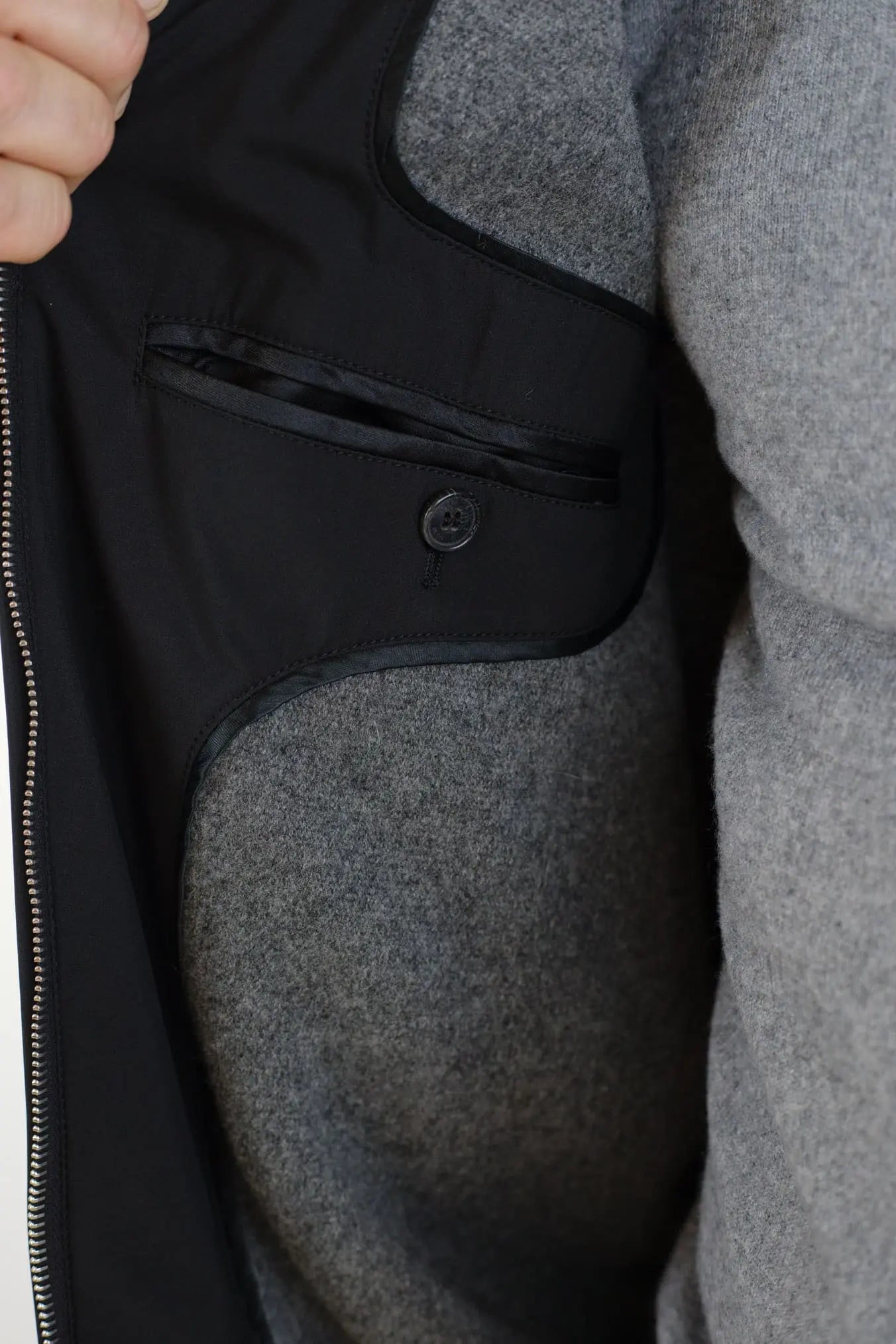 Giubbino in Nylon Airstop e Cashmere Nero - Guarino Store