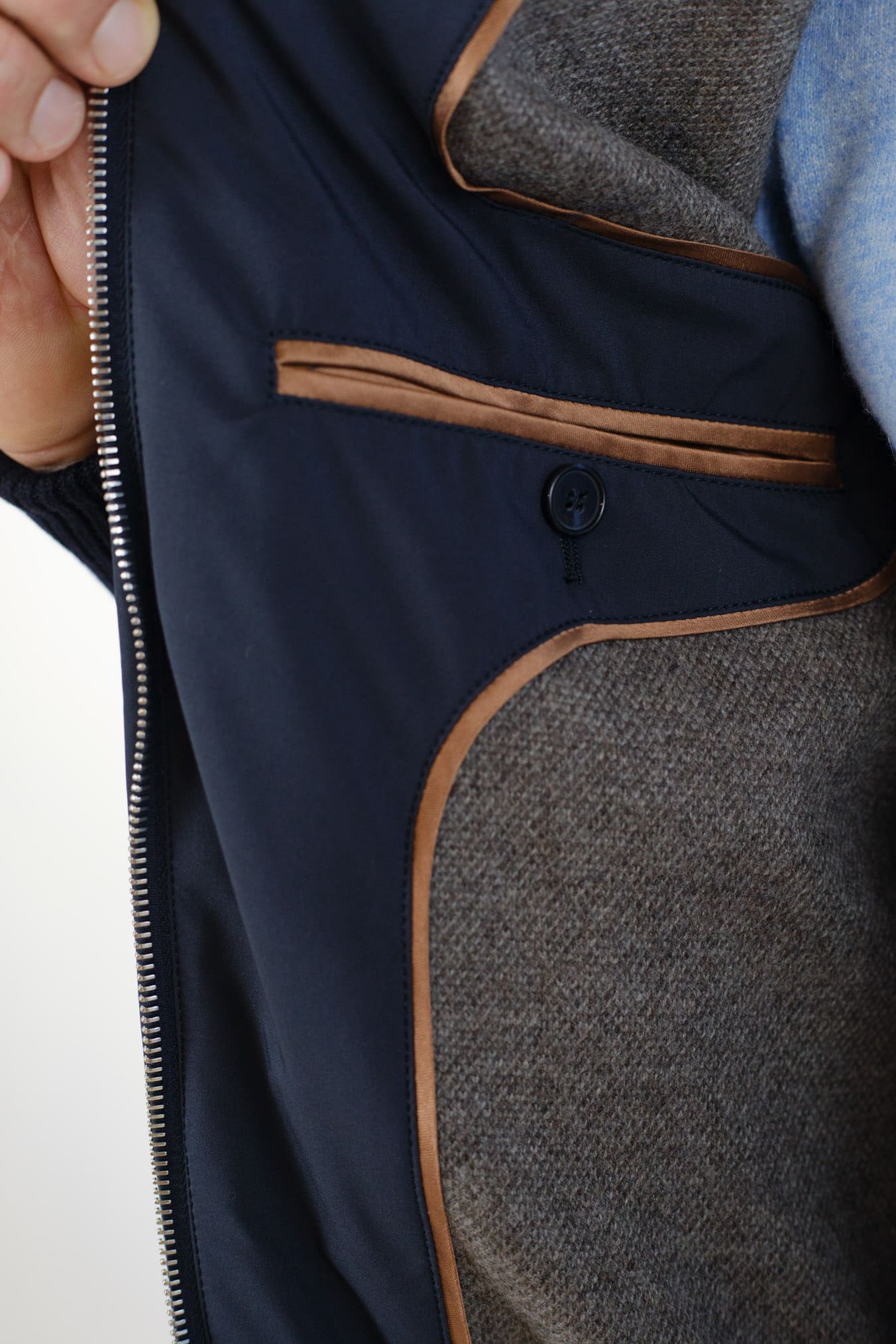 MANDELLI Giubbino Airstop Cashmere Loro Piana Blu Medio