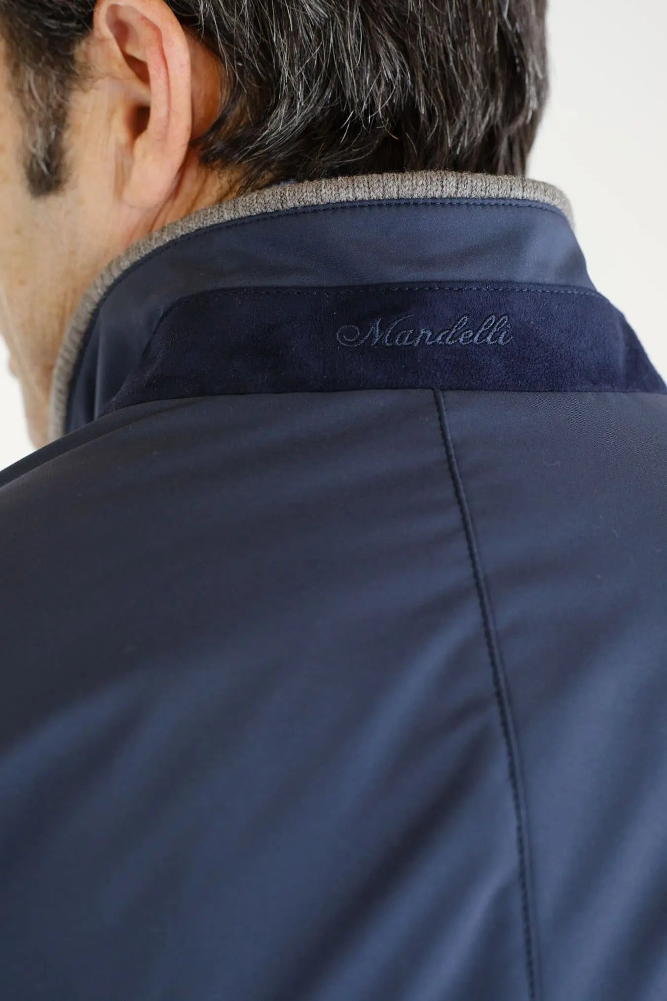 Giubbino Nylon Cashmere Tessuto Loro Piana Blu Scuro - Guarino Store