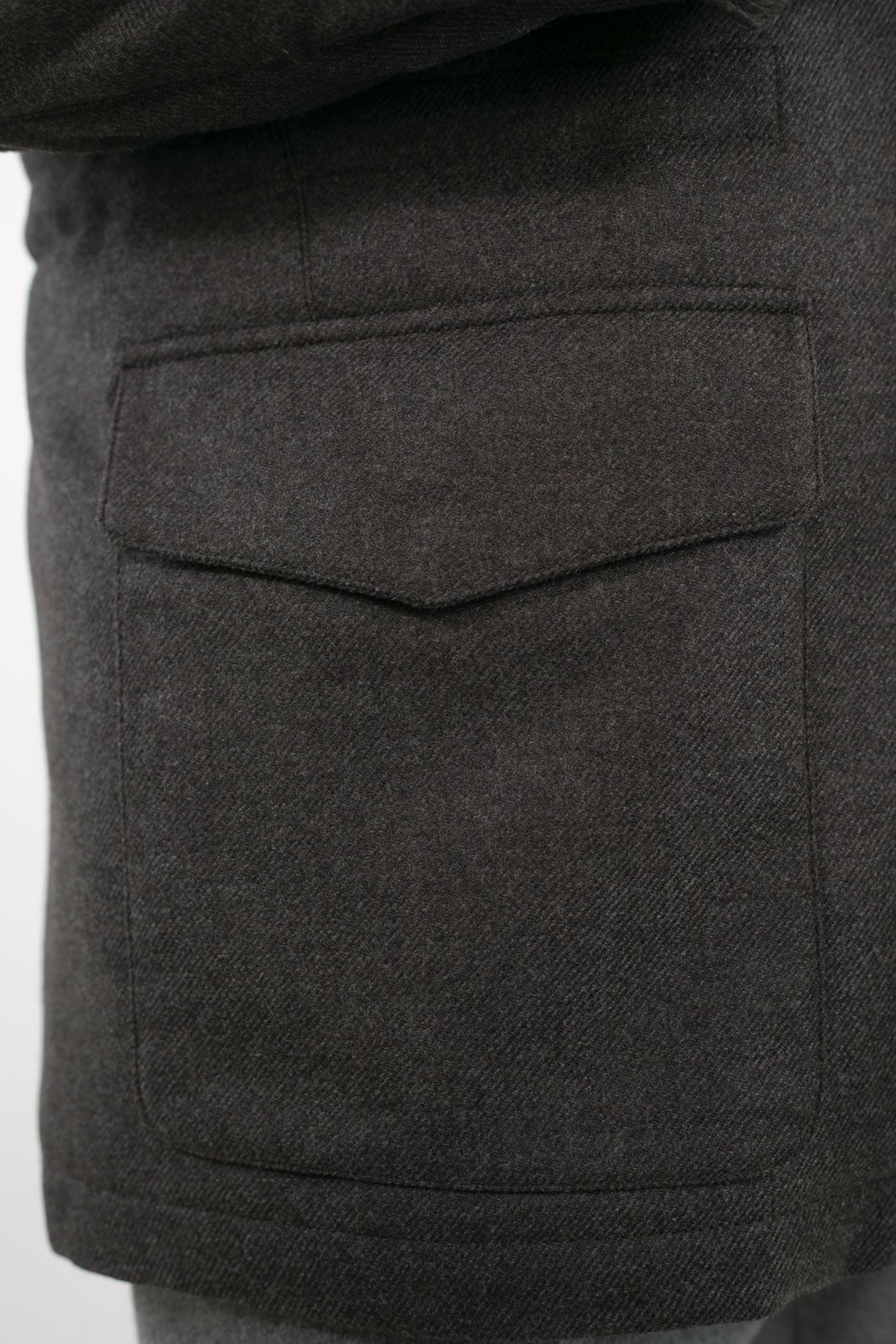 Field Jacket Lana Cashmere Tessuto Loro Piana Collo Visone Marrone - Guarino Store