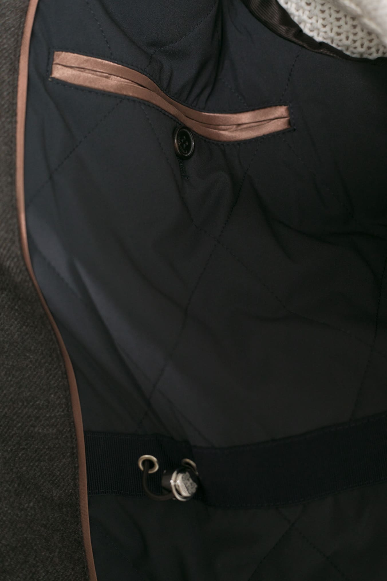 Field Jacket Lana Cashmere Tessuto Loro Piana Collo Visone Marrone - Guarino Store