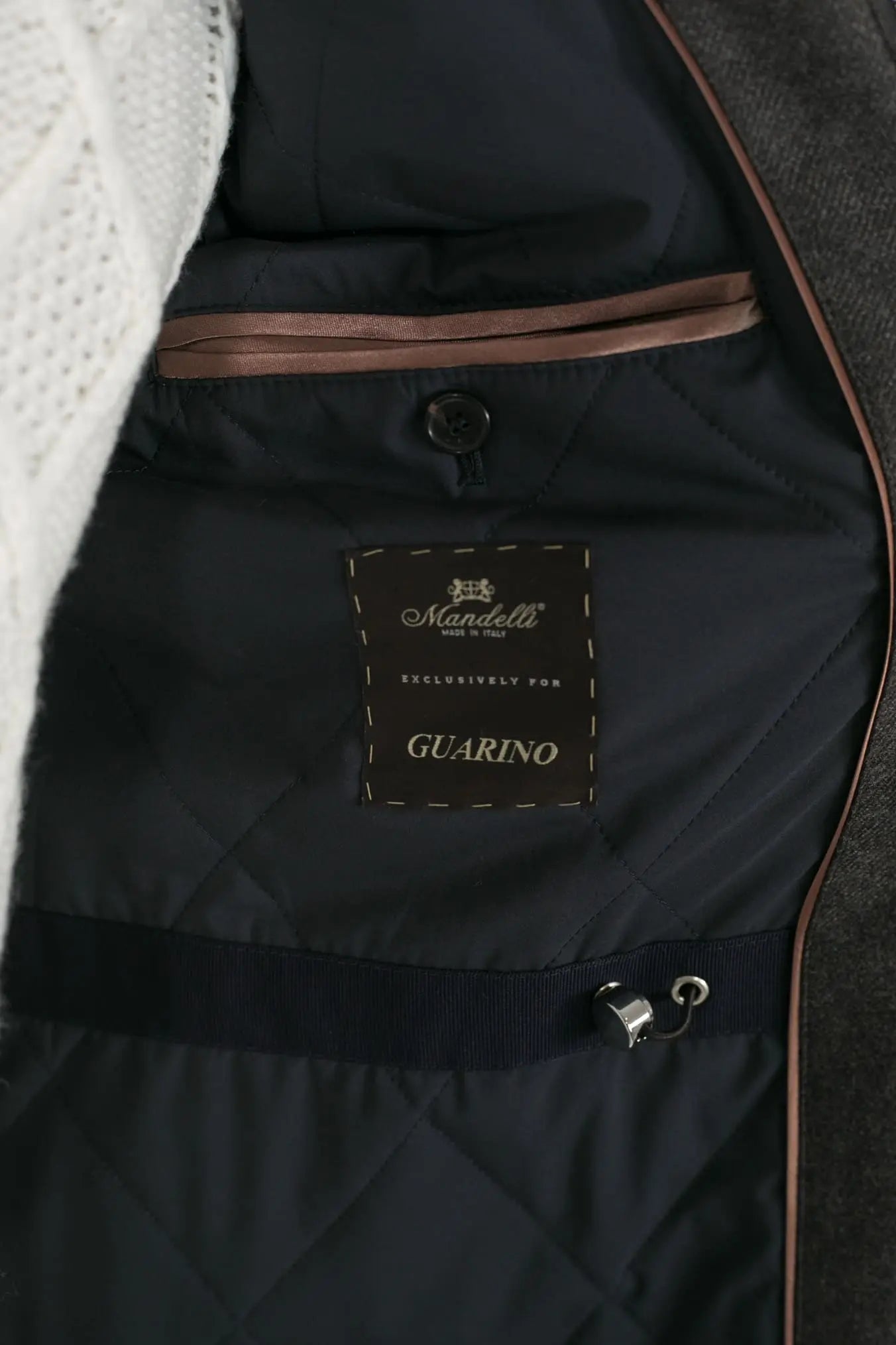 Field Jacket Lana Cashmere Tessuto Loro Piana Collo Visone Marrone - Guarino Store