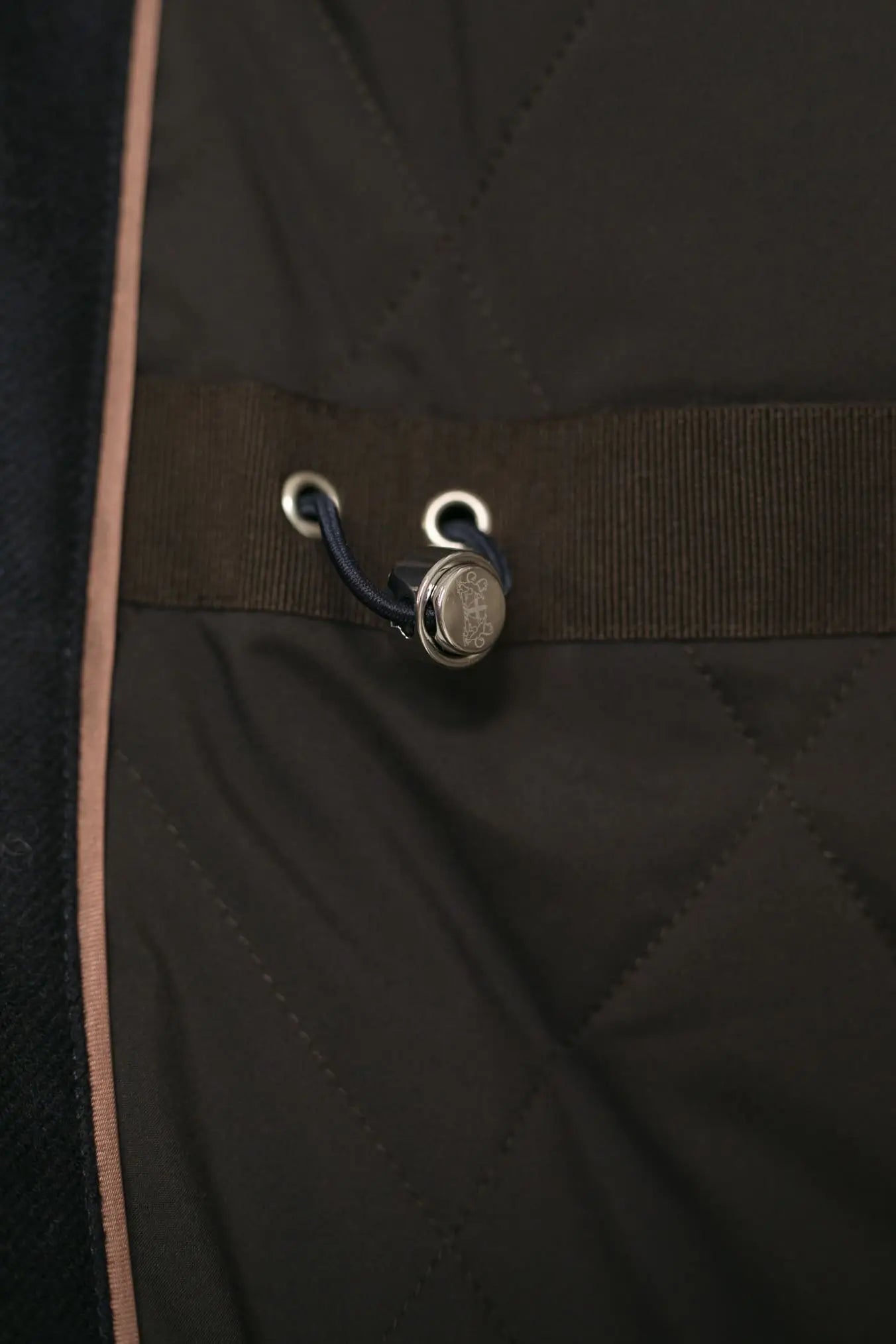 Field Jacket Lana Cashmere Tessuto Loro Piana Collo Visone Blu Scuro - Guarino Store