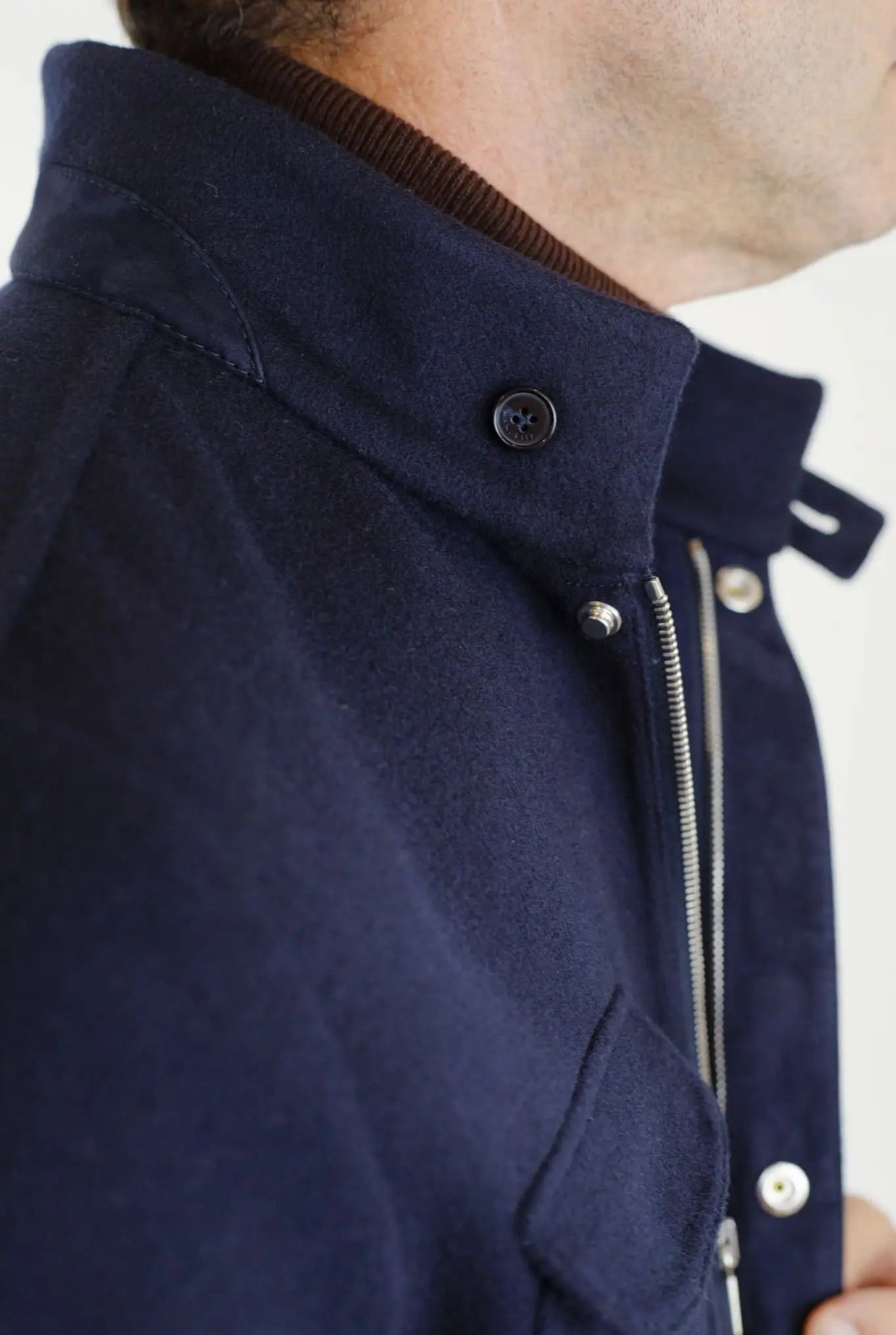 Field Jacket Tessuto Loro Piana Green Storm System Lana e Cashmere Double - Guarino Store