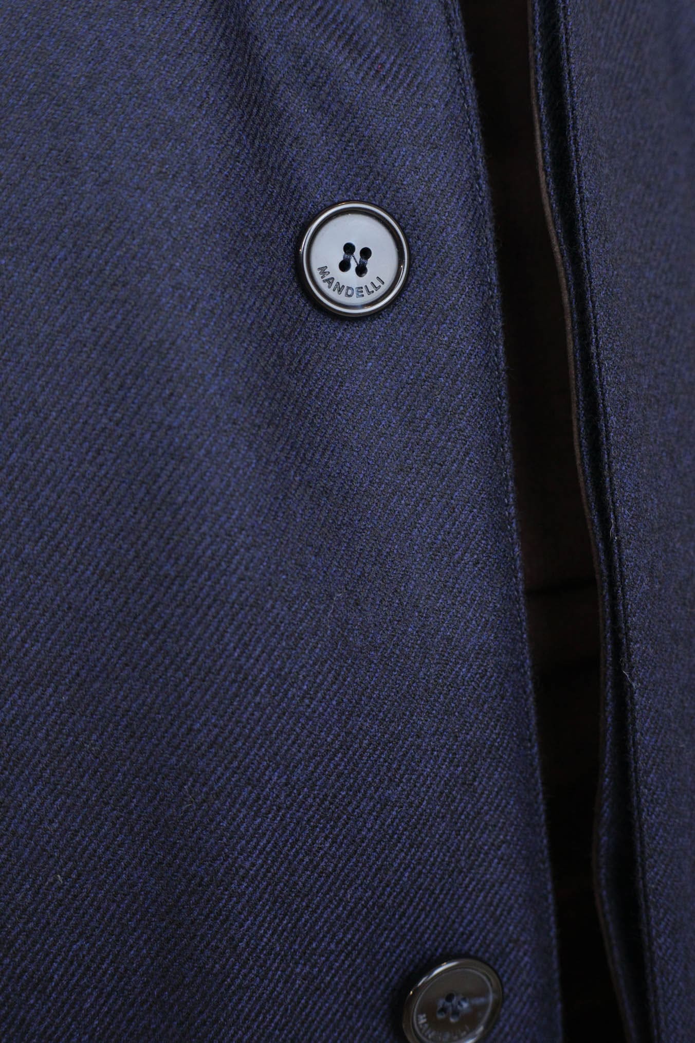 Giaccone Tessuto Loro Piana Imbottito Piuma D'Oca Blu - Guarino Store