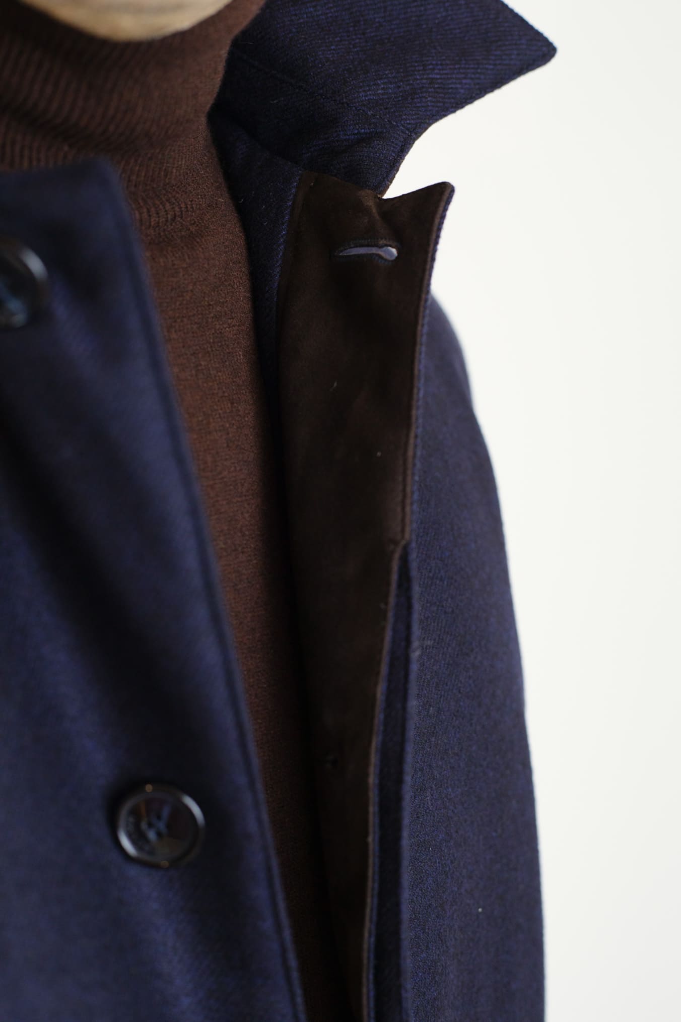 Giaccone Tessuto Loro Piana Imbottito Piuma D'Oca Blu - Guarino Store