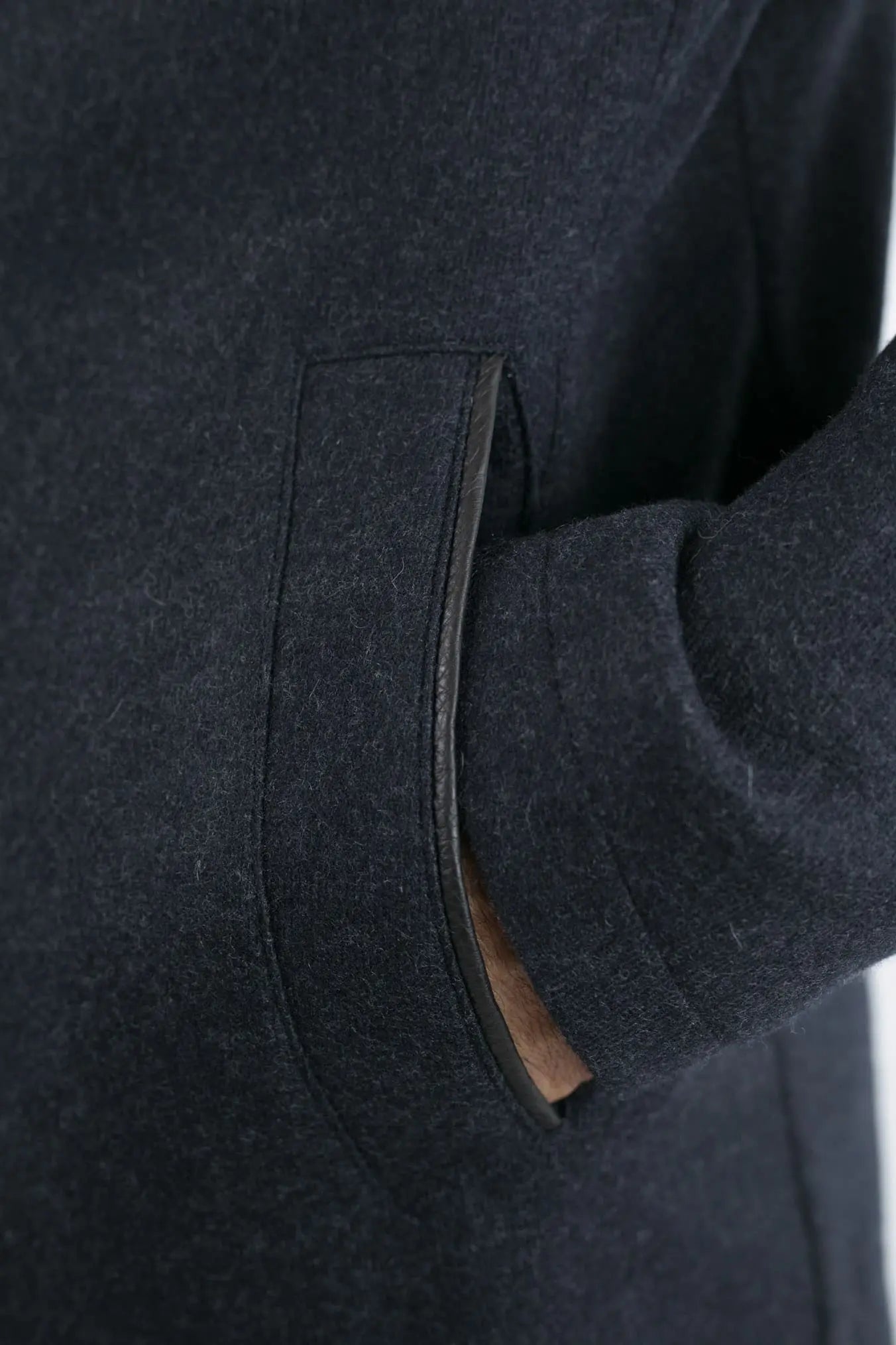 Cappotto in Jersey di Cashmere Cappuccio Removibile Blu - Guarino Store