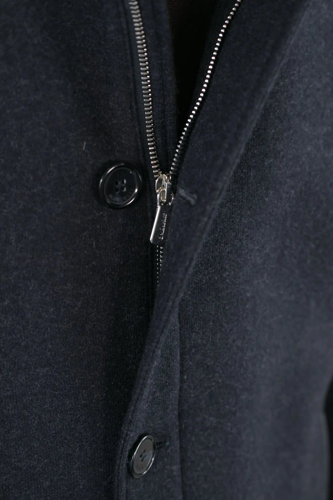 Cappotto in Jersey di Cashmere Cappuccio Removibile Blu - Guarino Store