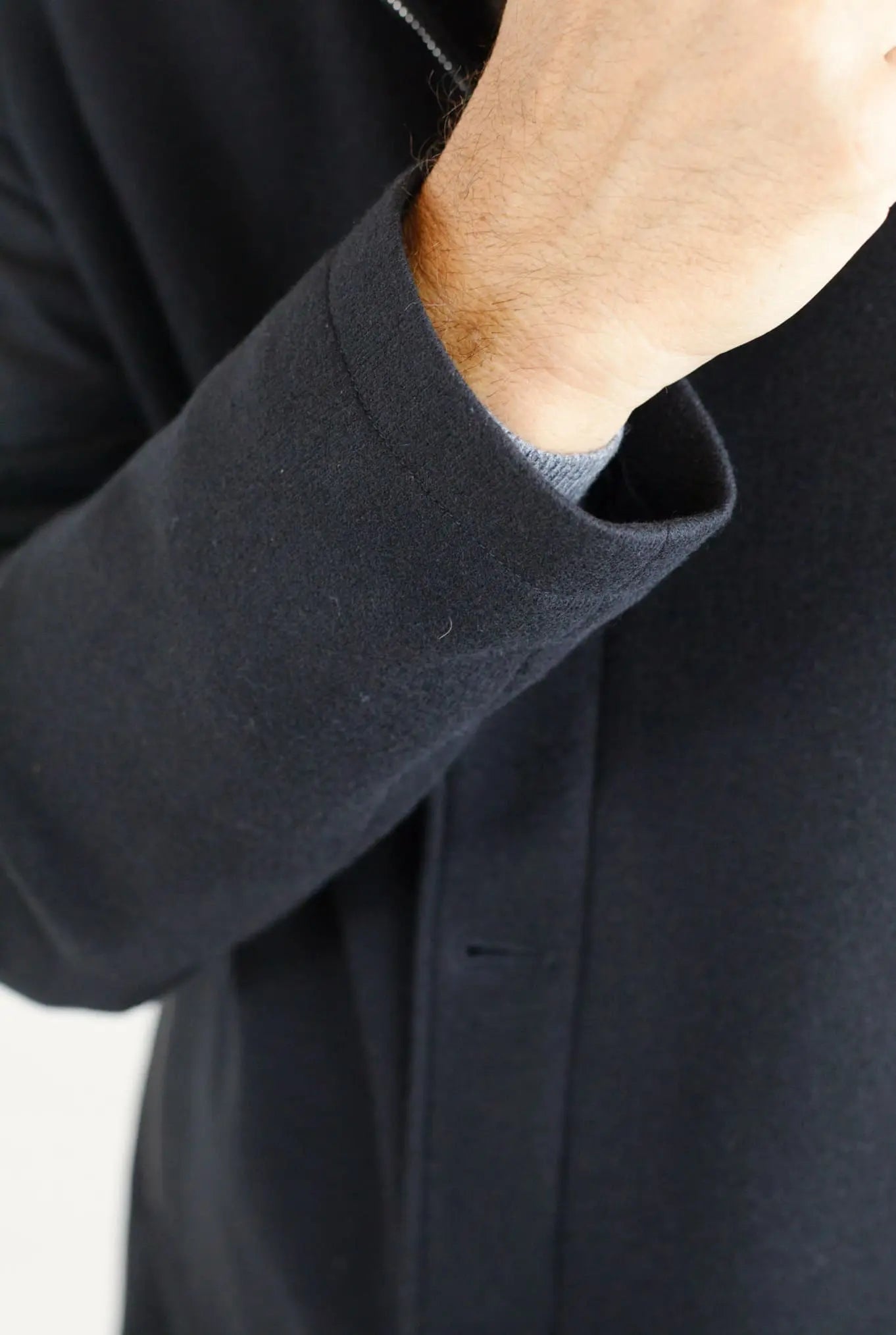 Cappotto in Jersey di Cashmere Cappuccio Removibile Nero - Guarino Store