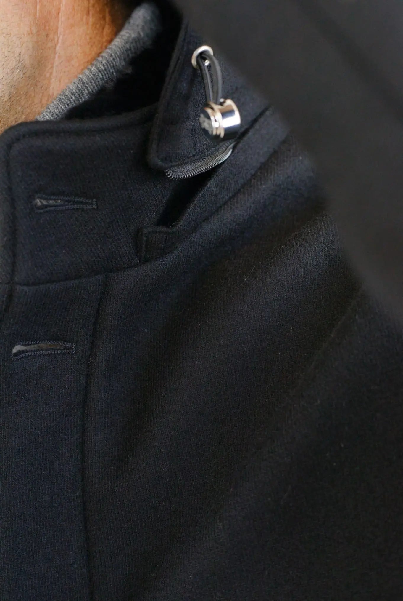 Cappotto in Jersey di Cashmere Cappuccio Removibile Nero - Guarino Store