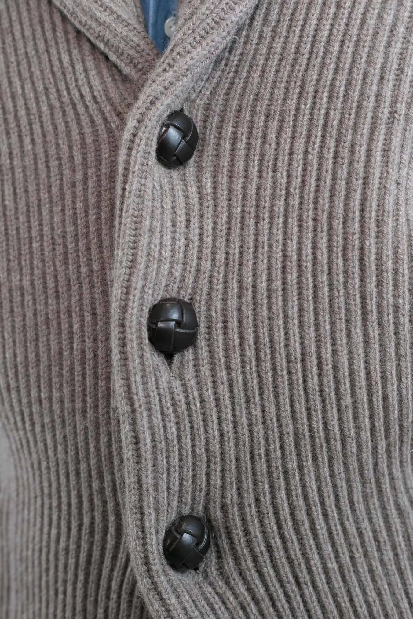 Cardigan Lana e Cashmere Tortora - Guarino Store