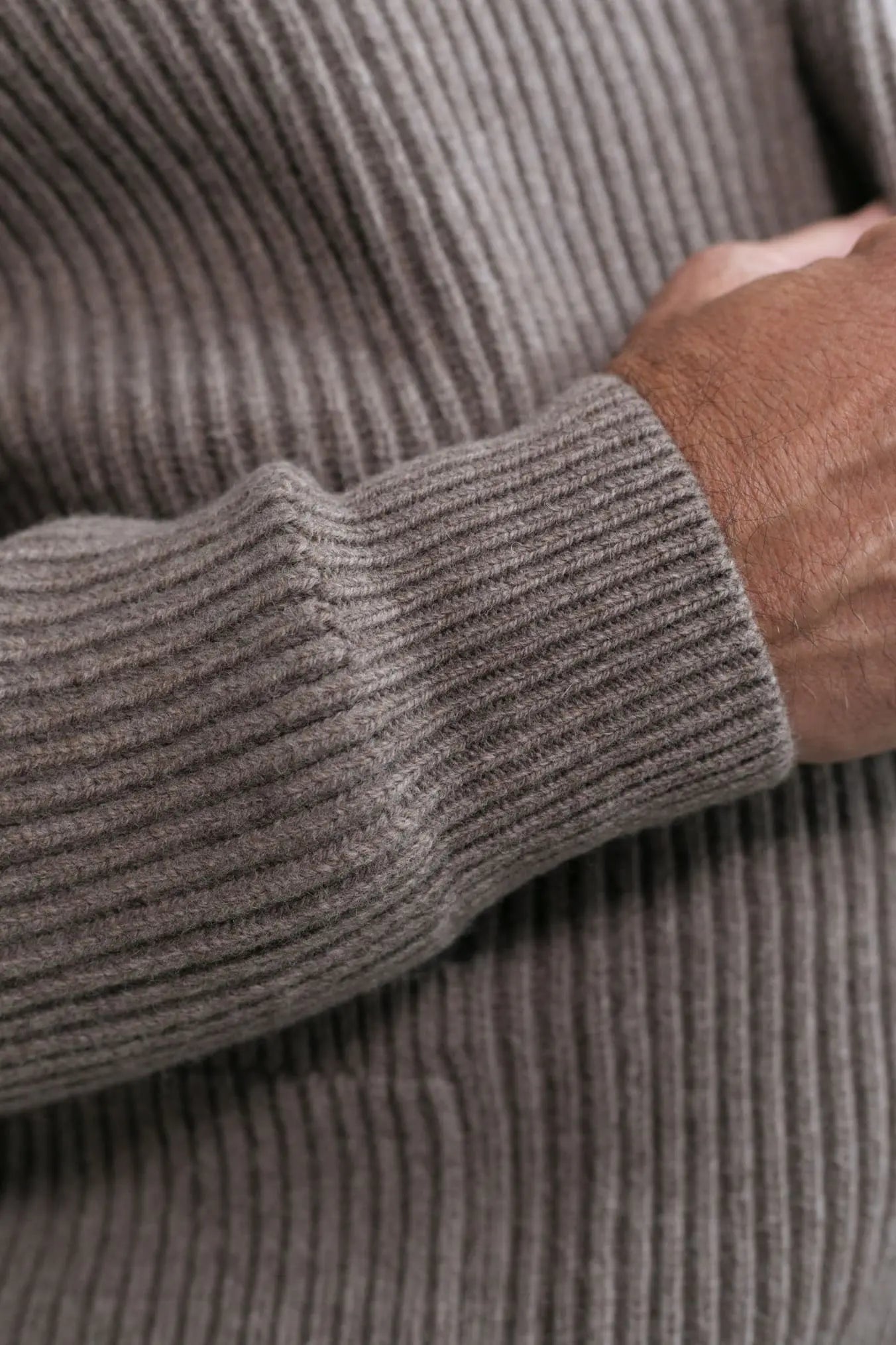 Cardigan Lana e Cashmere Tortora - Guarino Store