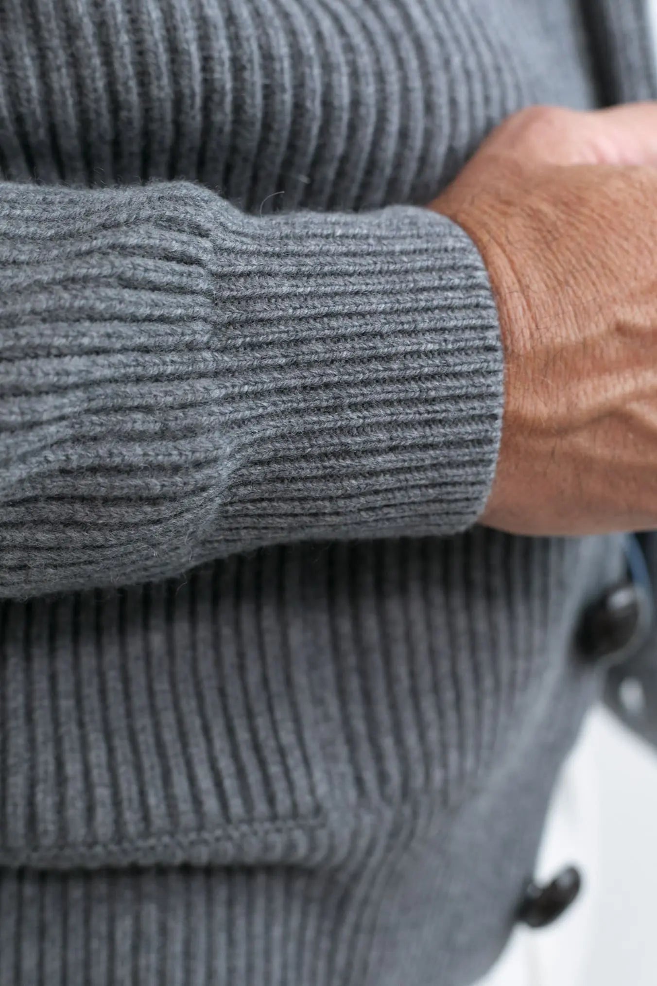 Cardigan Lana e Cashmere Grigio - Guarino Store