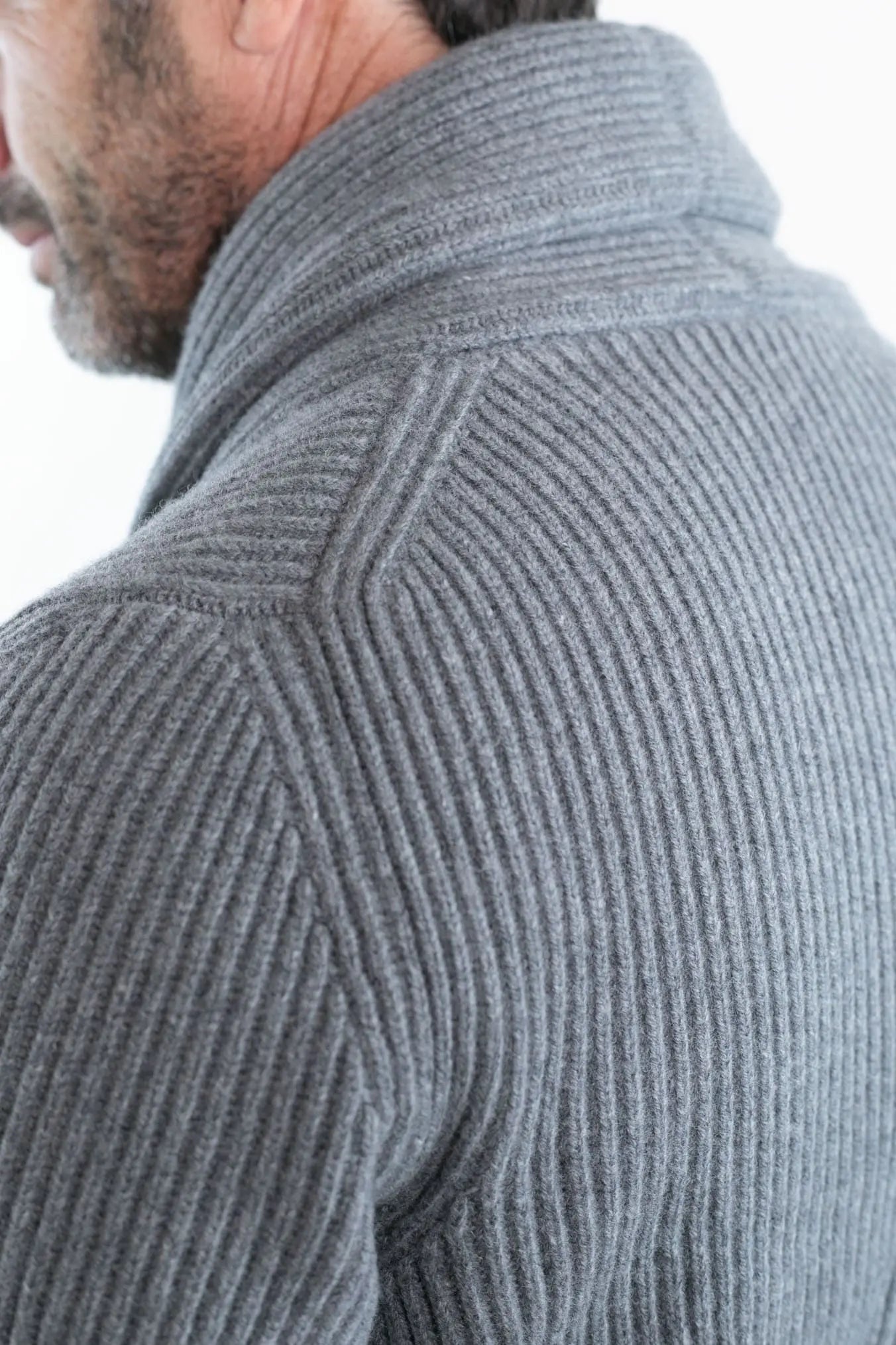 Cardigan Lana e Cashmere Grigio - Guarino Store