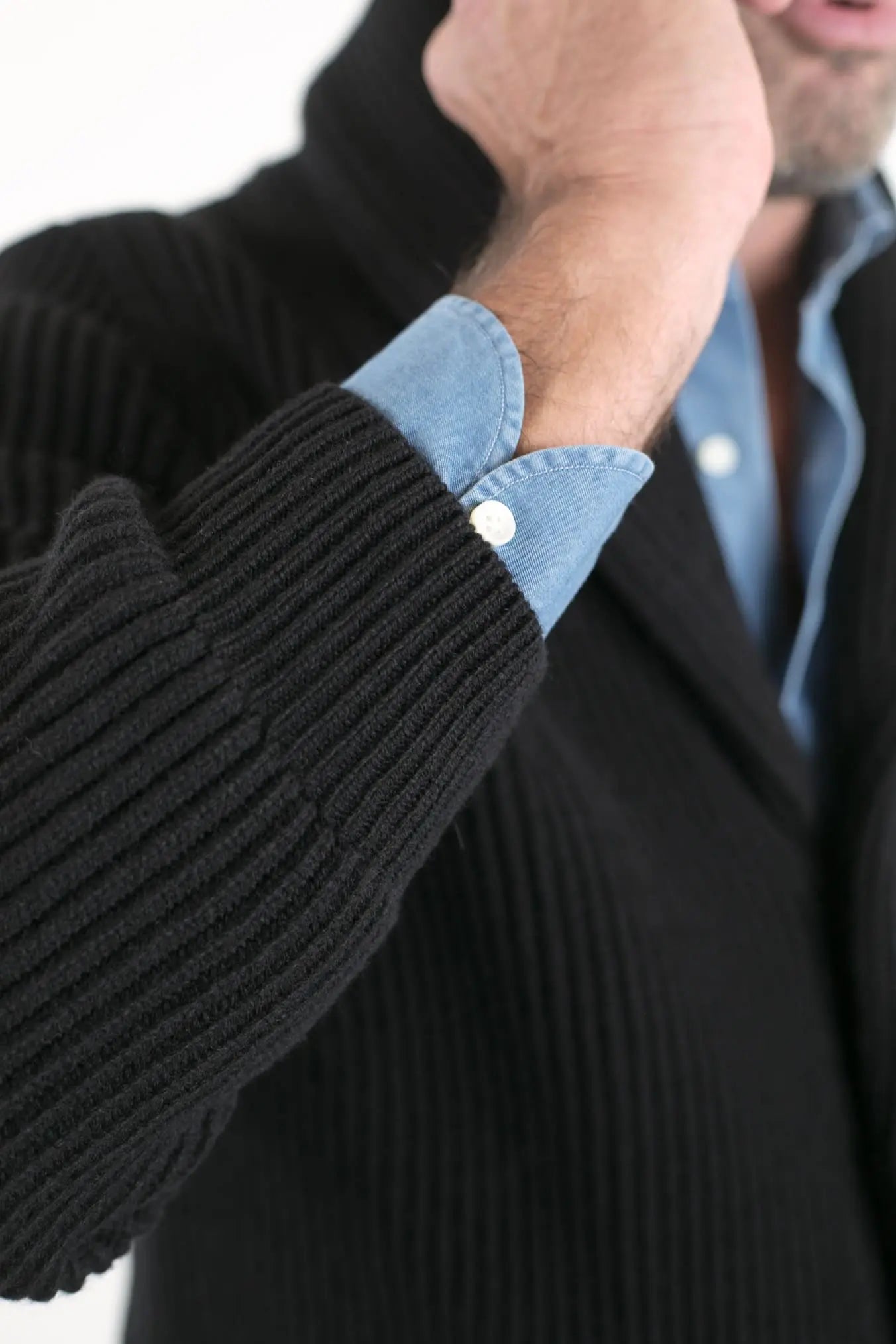 Cardigan Lana e Cashmere Nero - Guarino Store