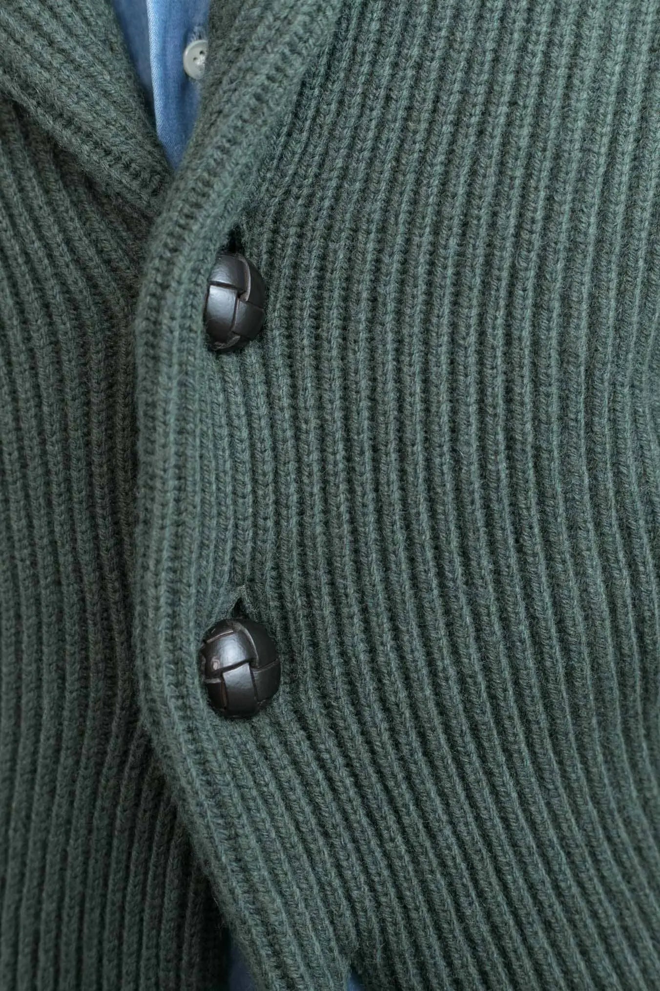 Cardigan Lana e Cashmere Verde - Guarino Store