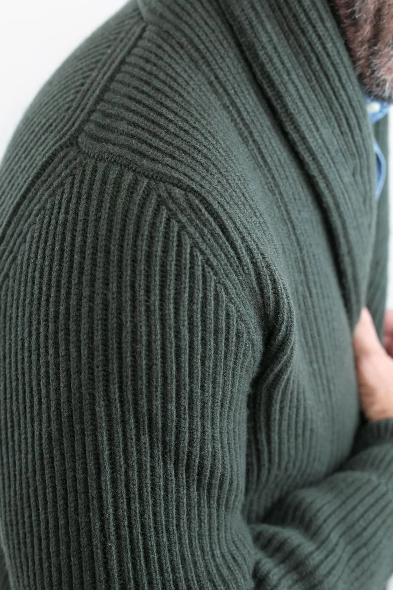 Cardigan Lana e Cashmere Verde - Guarino Store