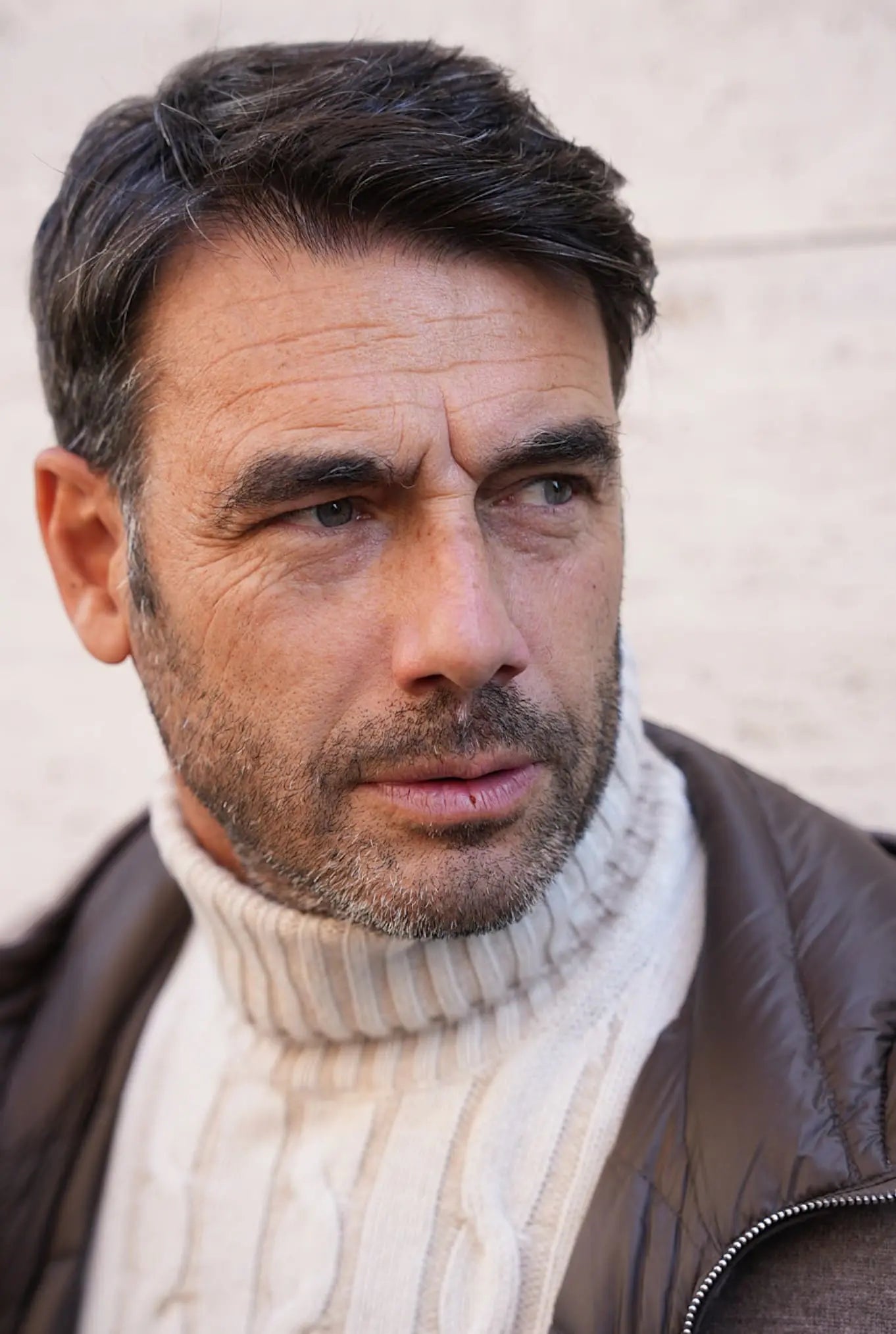 MOORER Bomber in Maglia e Piuma D'oca Beige