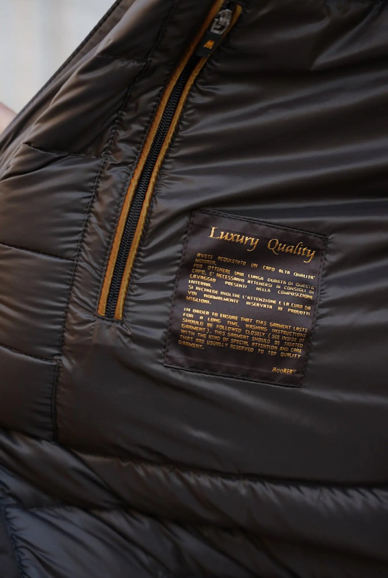 MOORER Bomber in Maglia e Piuma D'oca Beige