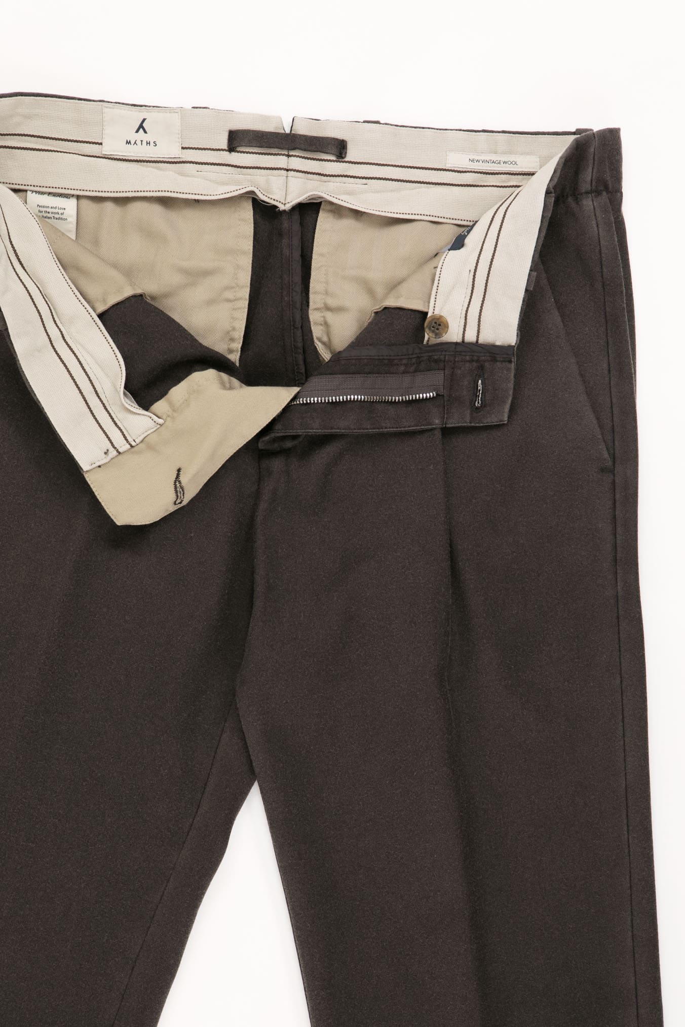 Pantaloni in Lana Lavata Testa di Moro - Guarino Store