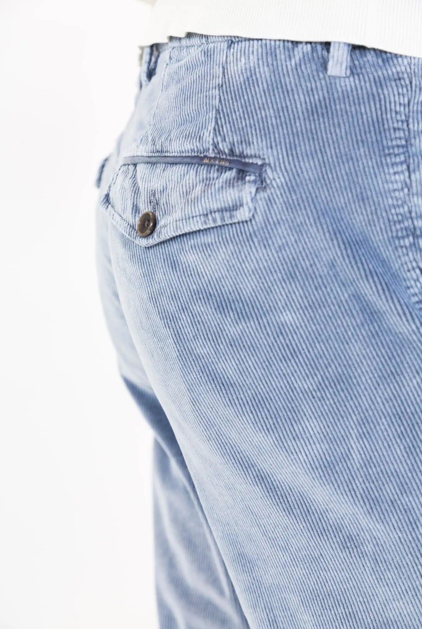 Pantaloni Velluto Lavato Azzurro - Guarino Store