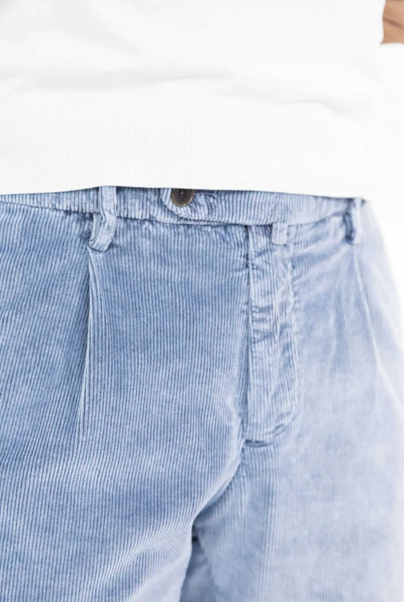 Pantaloni Velluto Lavato Azzurro - Guarino Store