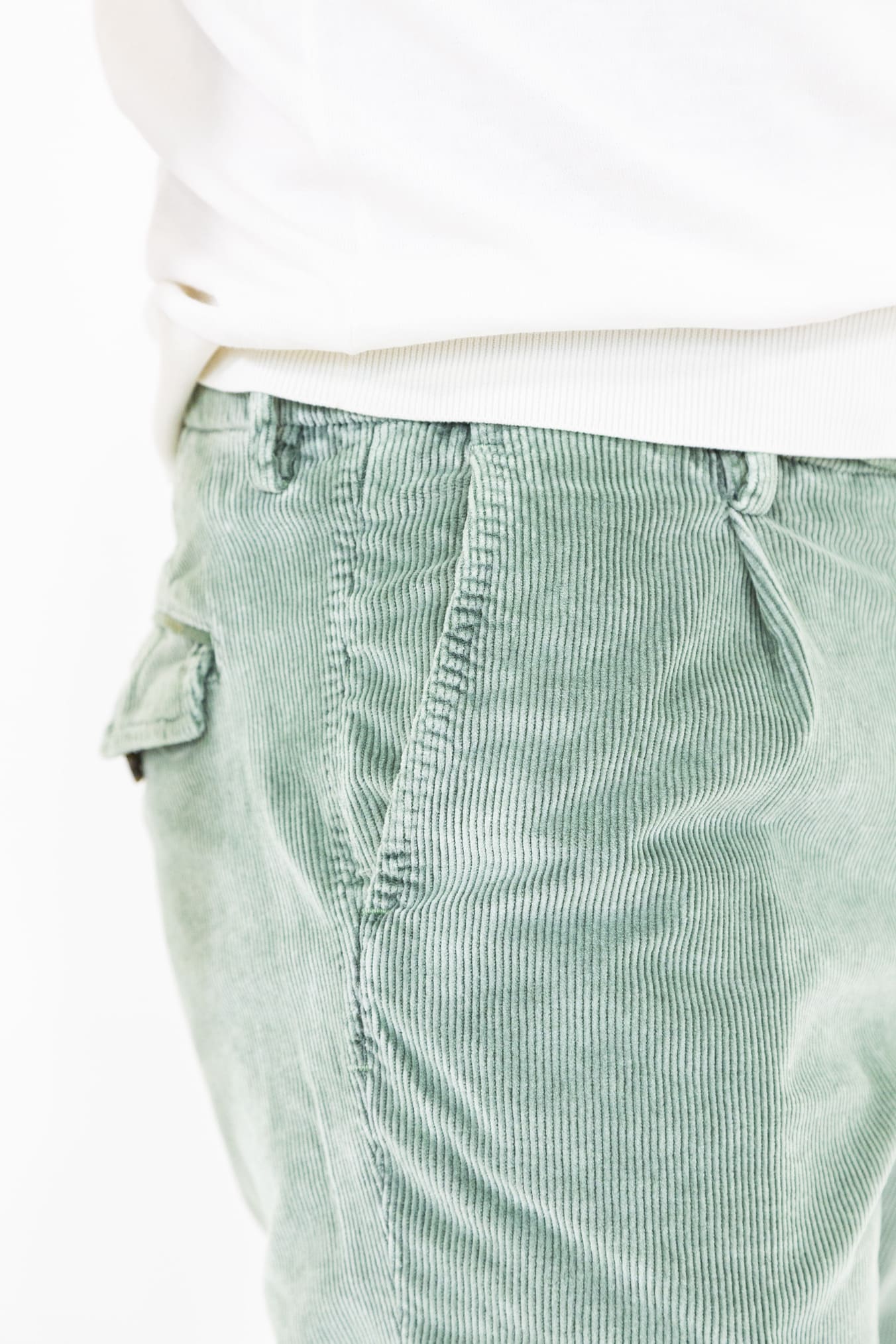 Pantaloni Velluto Lavato Verde - Guarino Store