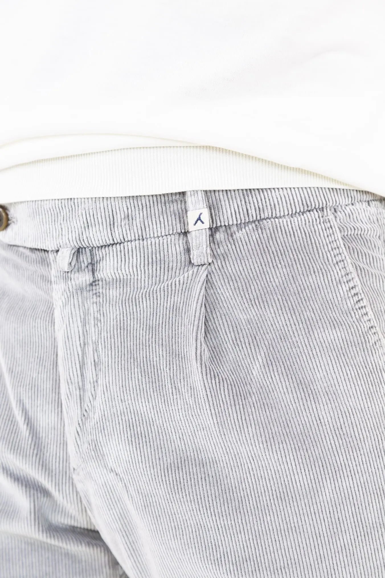 Pantaloni Velluto Lavato Grigio Chiaro - Guarino Store